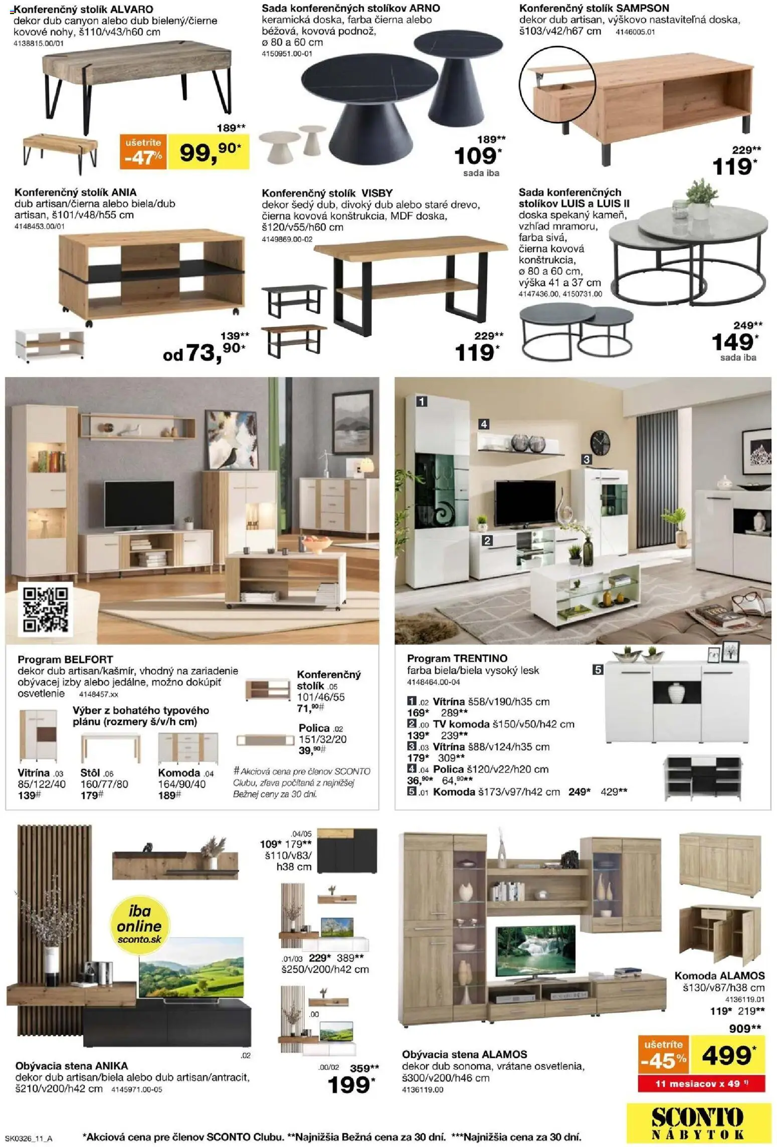 Nové Sconto nábytok akcie – leták je platný od 11.02.2026 | Strana: 11 | Produkty: Nábytok, Tv, Osvetlenie, Stôl