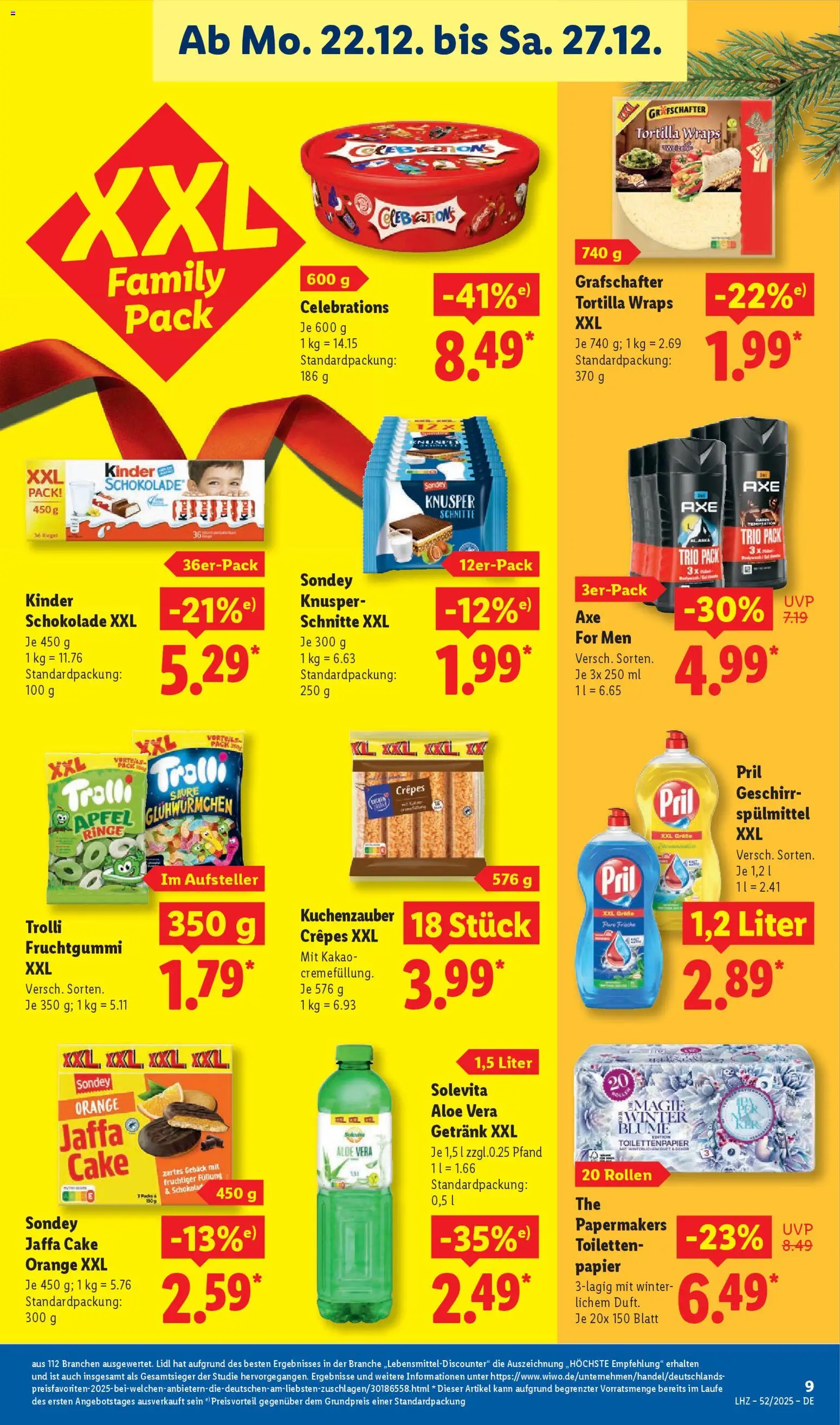 Lidl Prospekt Bernsdorf – gültig ab 22.12.2025 | Seite: 15 | Produkte: Schokolade, Äpfel, Celebrations, Pril