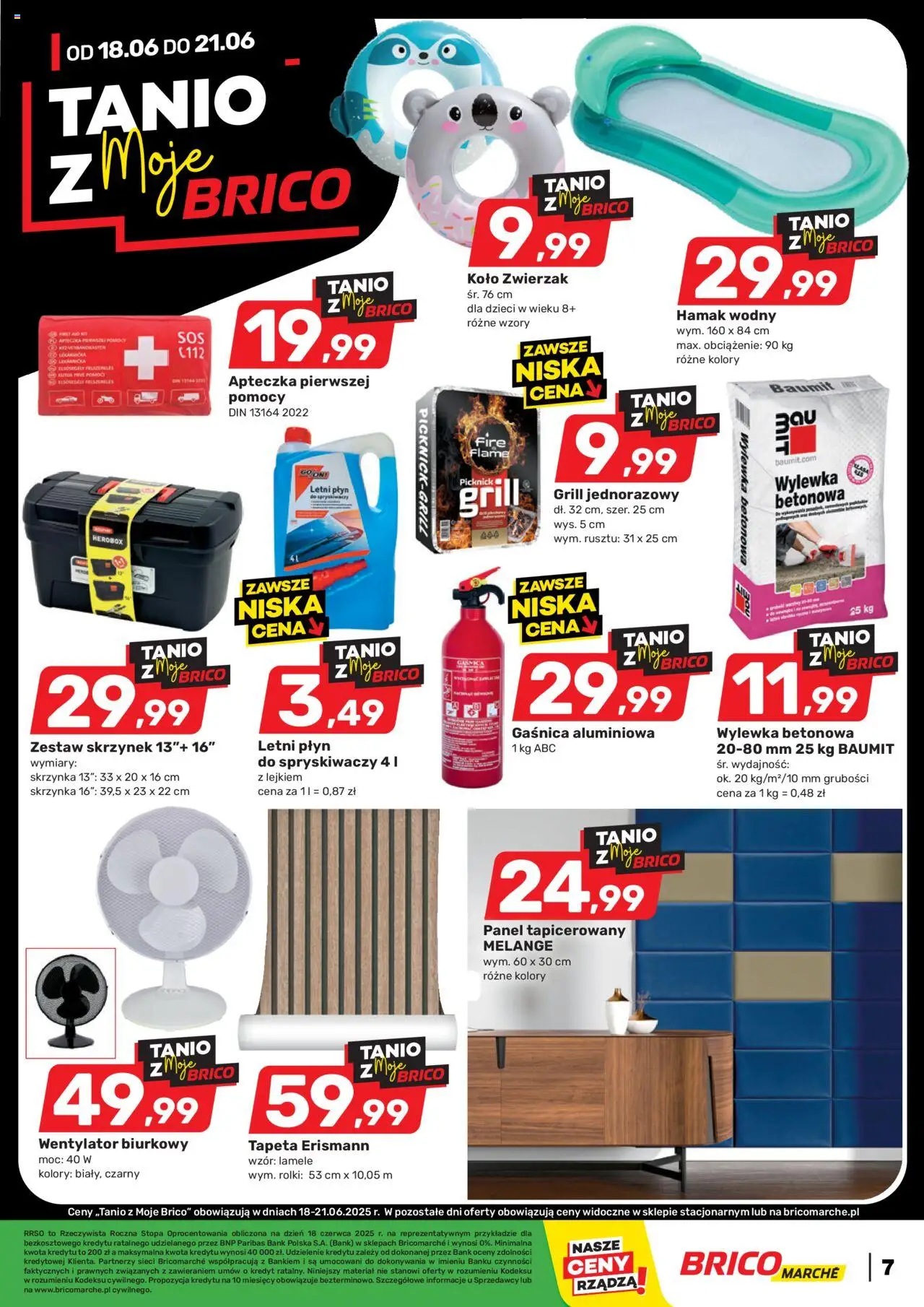 Brico Marché Gazetka od 18.06.2025 | Strona: 7 | Produkty: Rolki, Grill, Wentylator, Grill jednorazowy