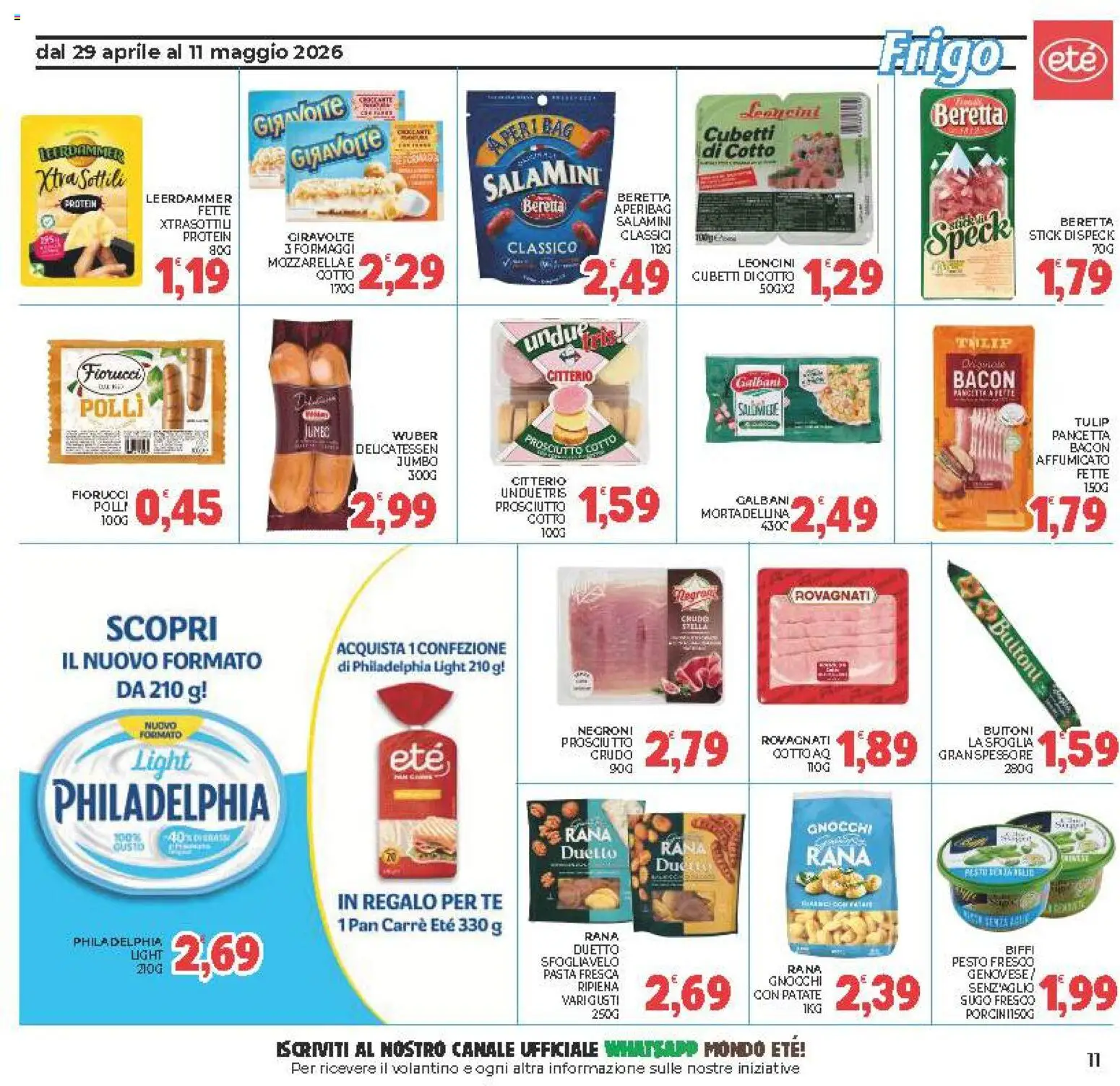 Volantino Eté del 29.04.2026 | Pagina: 11 | Prodotti: Prosciutto Cotto, Patate, Pasta, Sugo