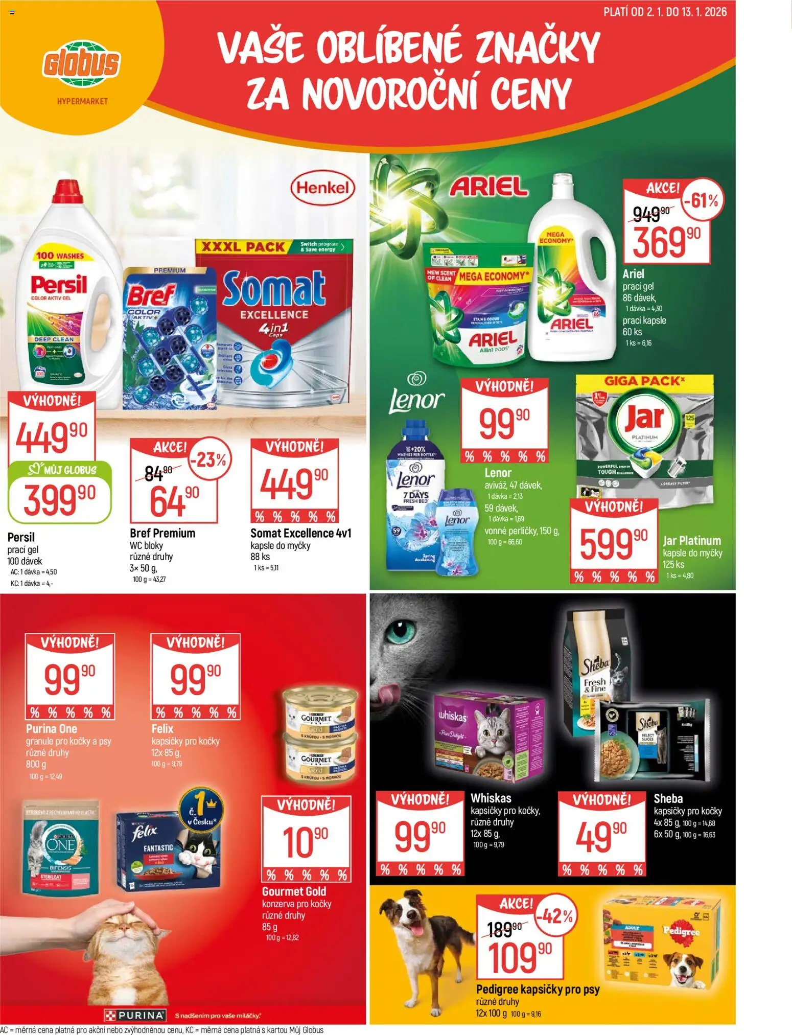 Globus leták - Olomouc od 02.01.2026 | Strana: 6 | Produkty: Lenor, Granule, Kapsičky pro kočky, Konzerva pro kočky