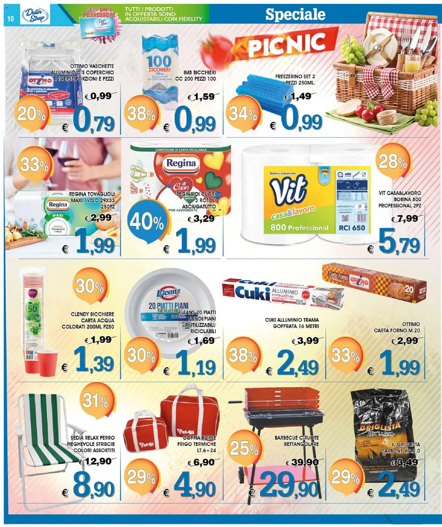 Volantino Deter Shop del 01.03.2026 | Pagina: 10 | Prodotti: Acqua, Asciugatutto, Alluminio, Carta forno