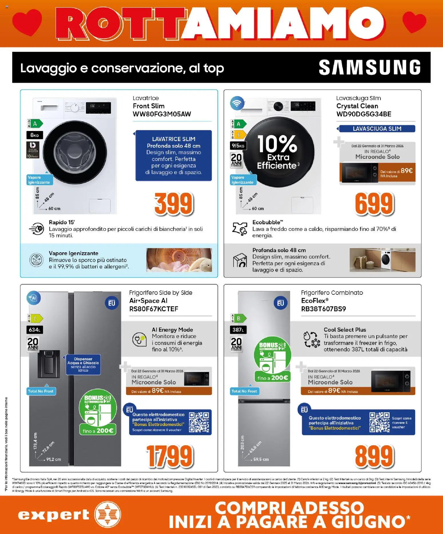 Volantino Expert del 29.01.2026 | Pagina: 6 | Prodotti: Microonde, Lavasciuga, Acqua, Lavatrice