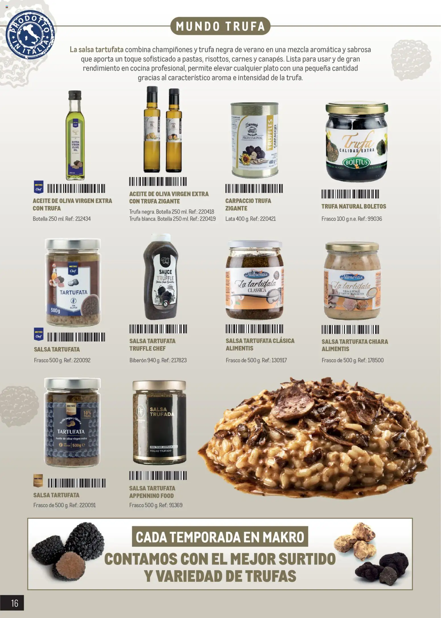 Makro Restaurantes italianos Canarias │ válido desde el 27.03.2026 | Página: 16 | Productos: Aceite, Aceite de oliva, Aceite de oliva virgen extra, Cocina