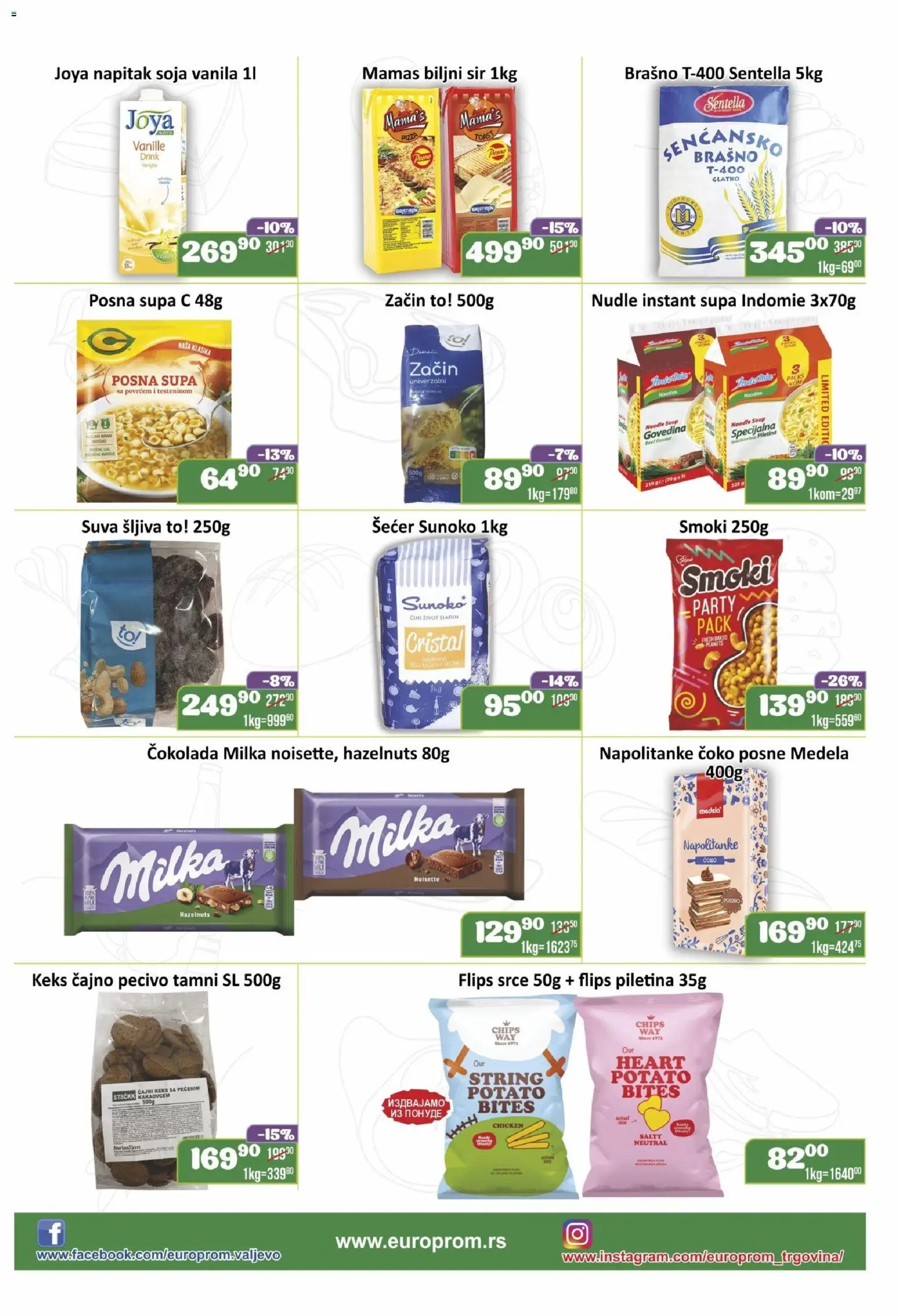 Europrom katalog - važi od 28.11.2025 | Strana: 3 | Proizvode: Smoki, Šljiva, Pecivo, Piletina