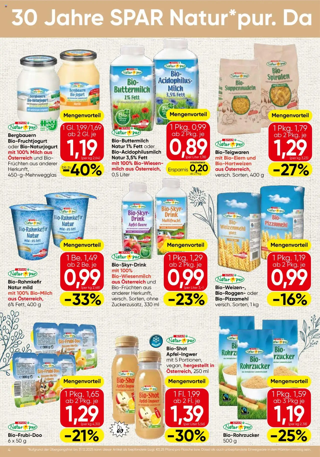 Spar Natur*pur - Tirol gültig ab 21.08.2025 | Seite: 4 | Produkte: Milch