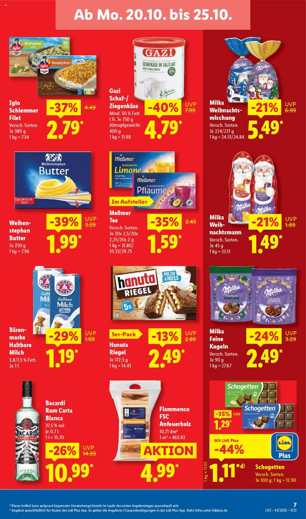 Lidl - Prospekt – gültig ab 20.10.2025 | Seite: 15 | Produkte: Butter, Rum, Ziegenkäse, Milka