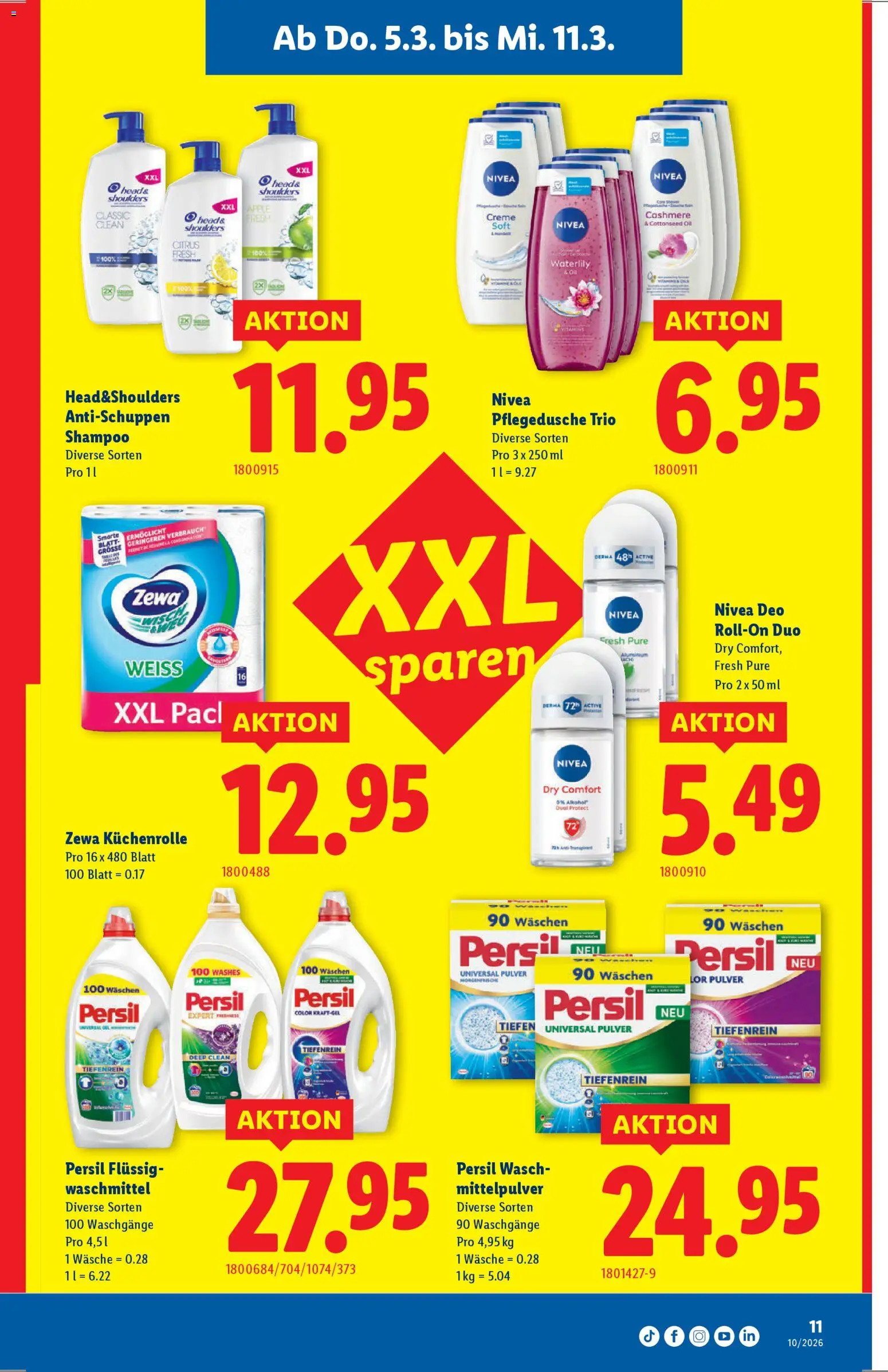 Lidl Aktionen – gültig ab 05.03.2026 | Seite: 11 | Produkte: Pulver, Shampoo, Apple, Creme