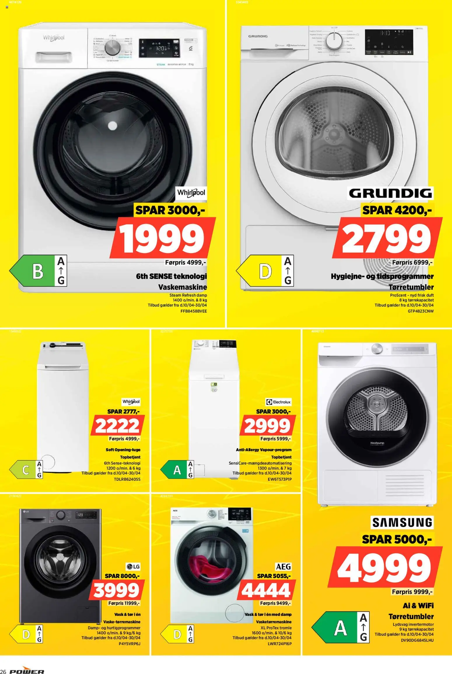 Power tilbudsavis – gyldig fra 10.04.2026 | Side: 26 | Produkter: Duft, Vaskemaskine, Tørretumbler