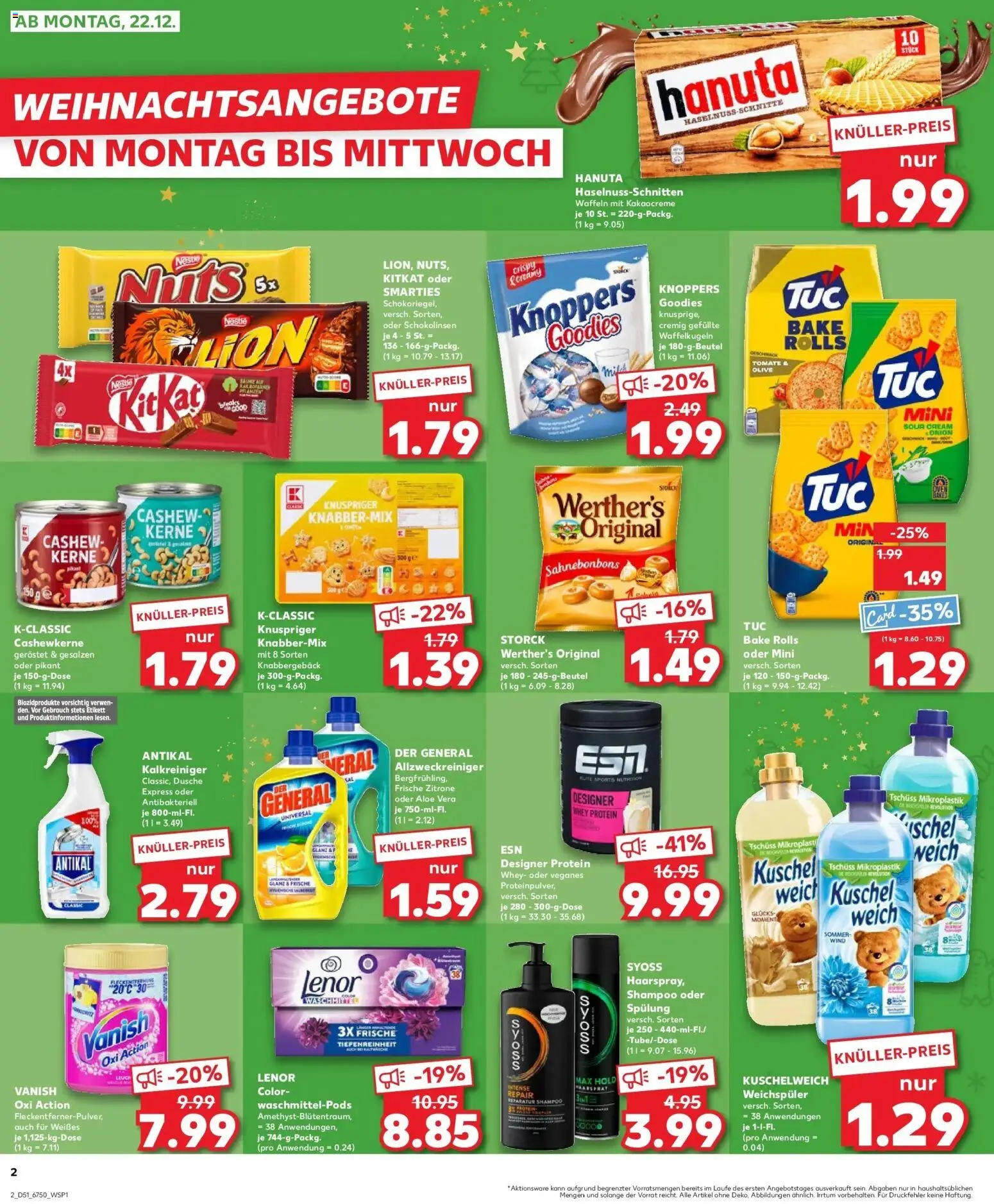 Kaufland prospekt Berlin	 – gültig ab 22.12.2025 | Seite: 2 | Produkte: Waffeln, Weichspüler, Waschmittel, Zitrone