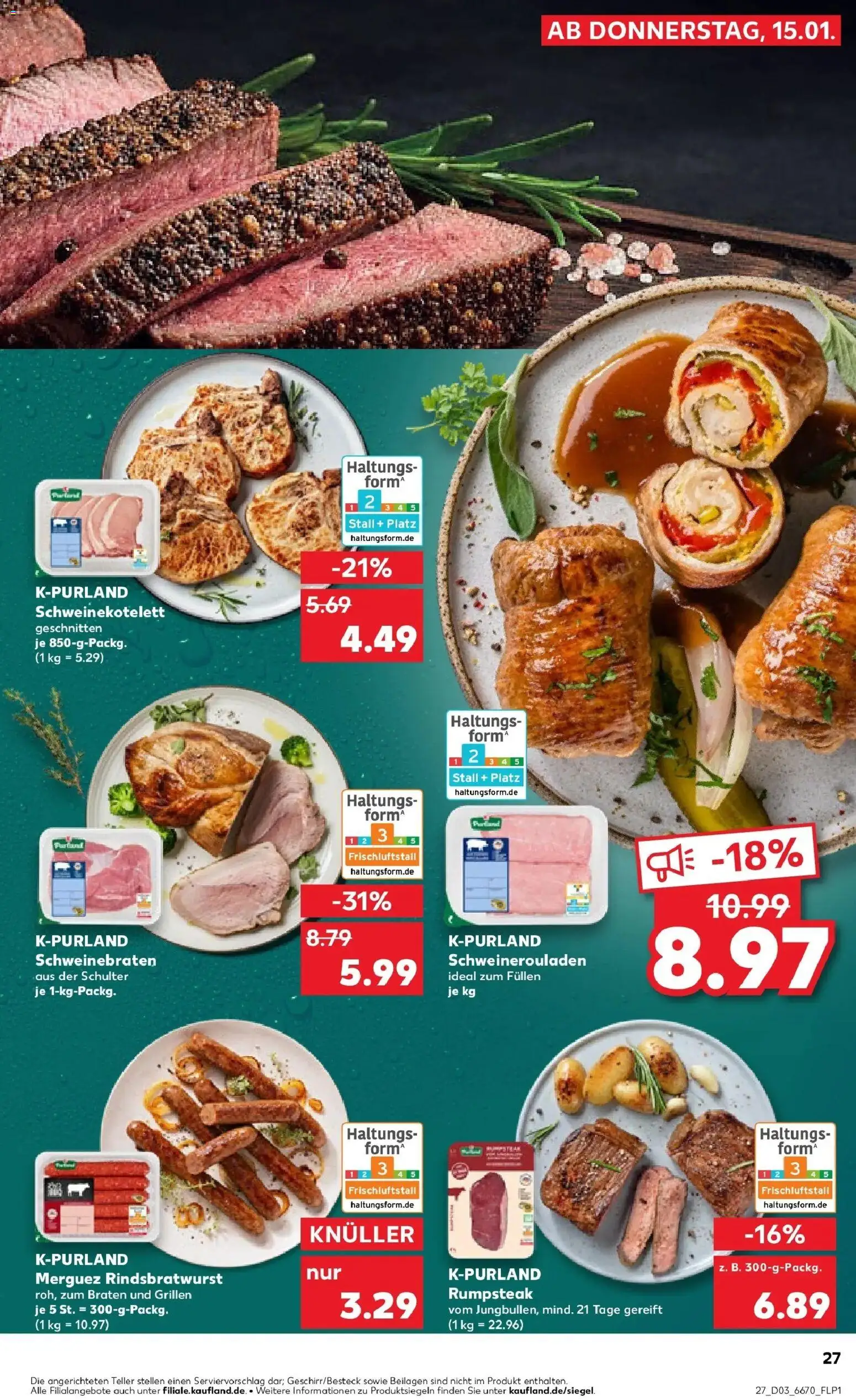 Kaufland prospekt Marl	 – gültig ab 15.01.2026 | Seite: 27 | Produkte: Rumpsteak, Steak