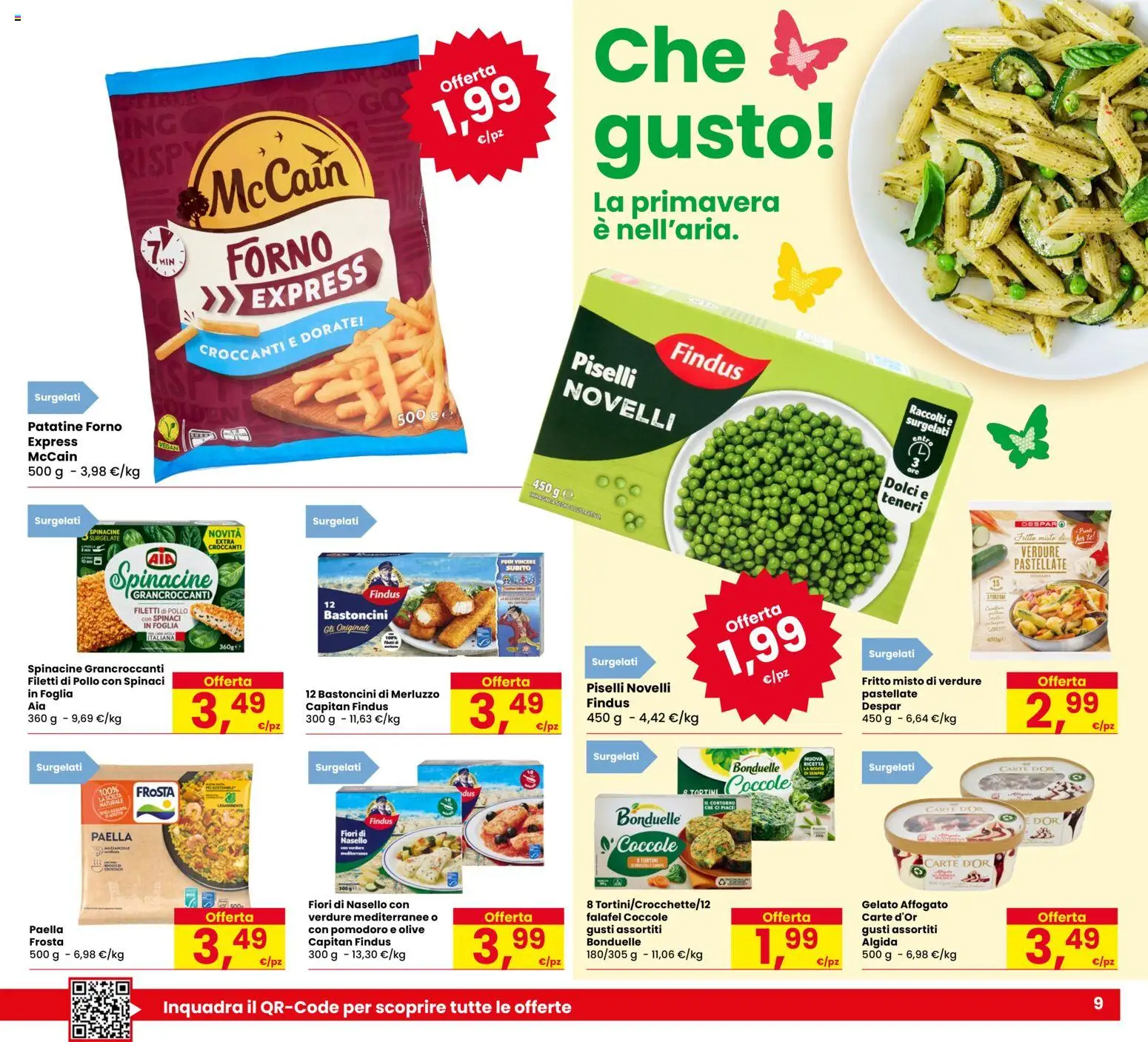 Volantino Eurospar del 09.04.2026 | Pagina: 9 | Prodotti: Pollo, Verdure, Piselli, Forno