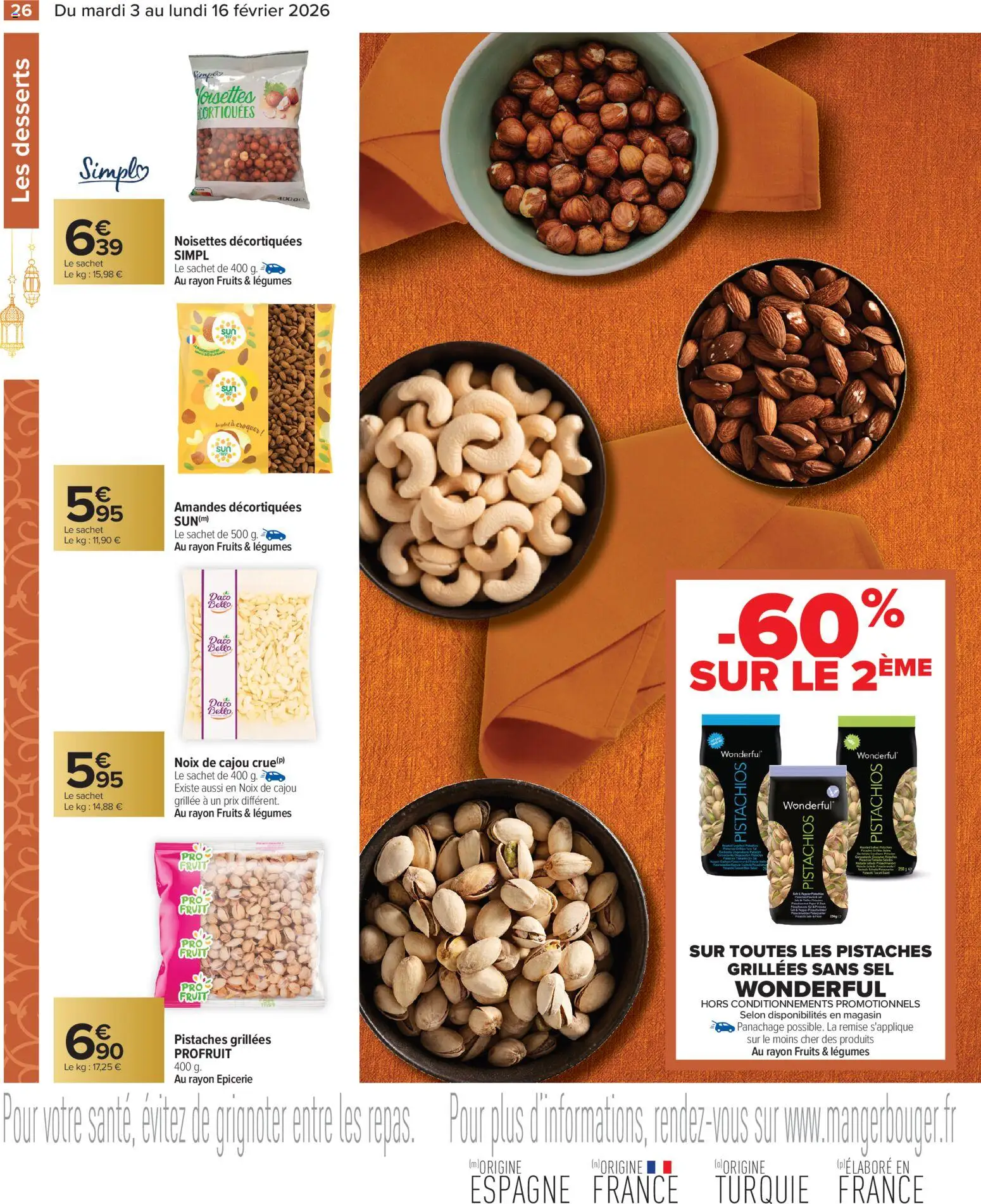 {H1} | Page: 26 | Produits: Noix de cajou, Sel, Pistaches, Noix