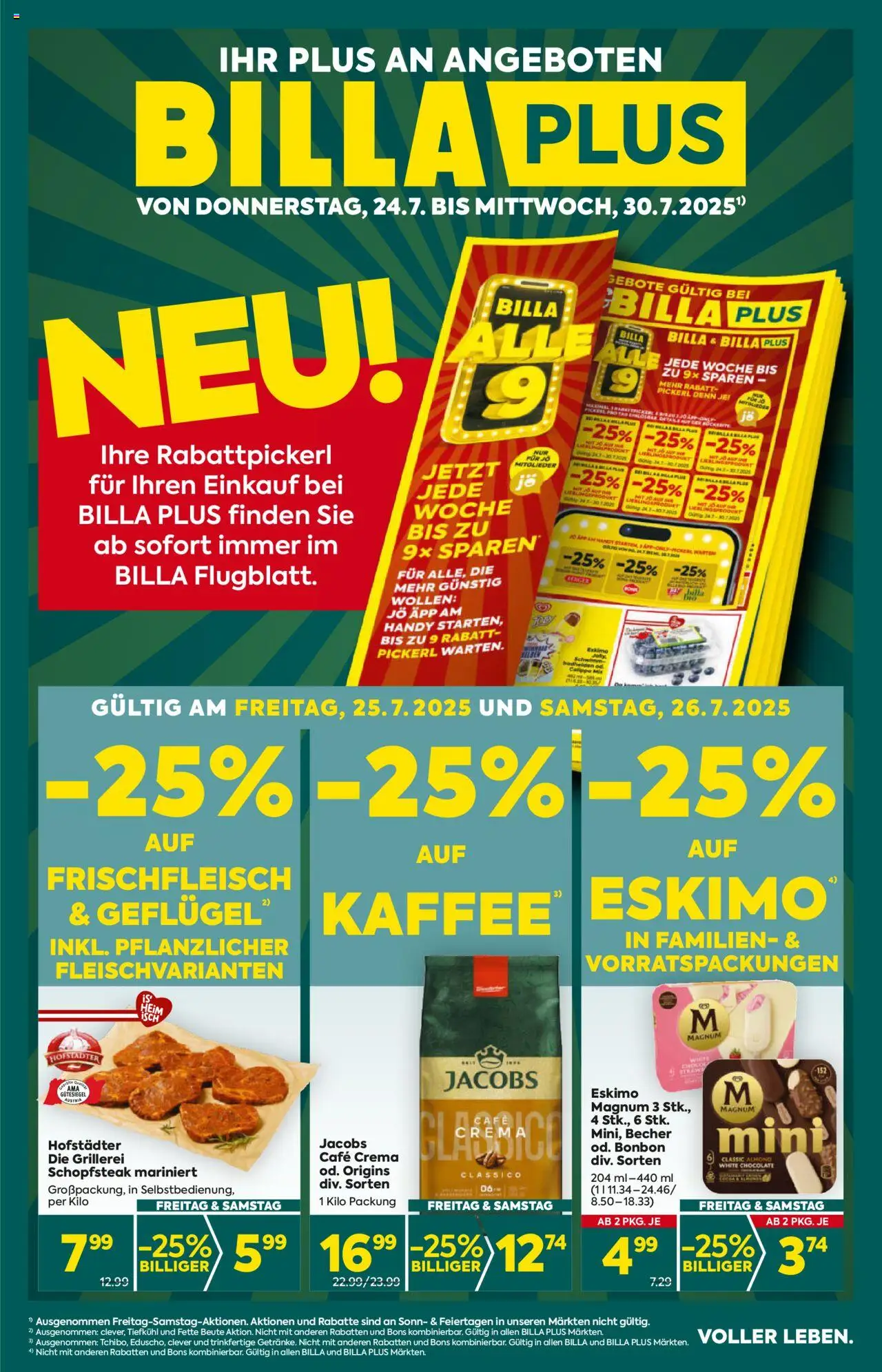 Billa Plus Flugblatt - Steiermark gültig ab 24.07.2025 | Seite: 1 | Produkte: Kaffee