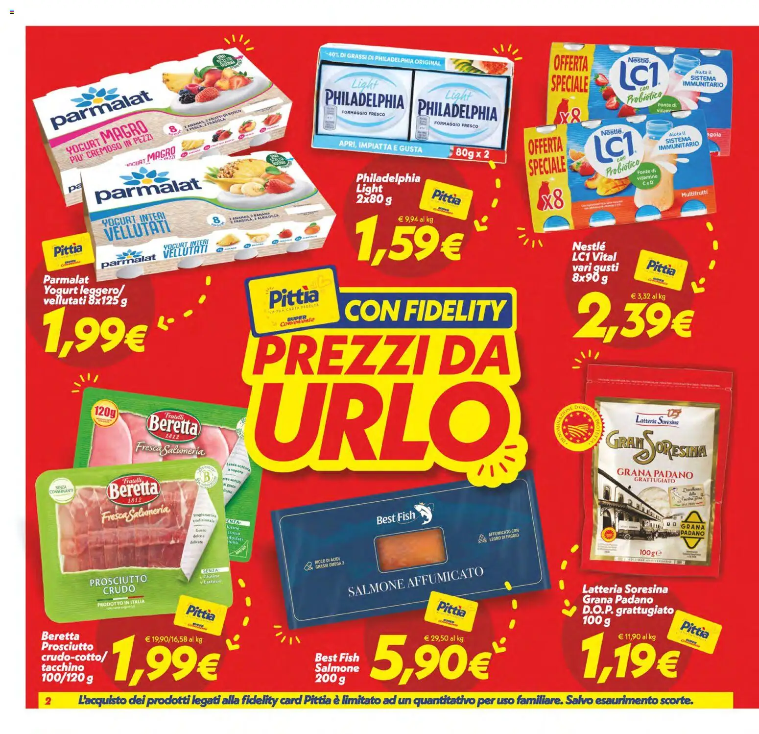 Volantino SuperConveniente del 17.04.2026 | Pagina: 2 | Prodotti: Salmone, Formaggio, Prosciutto, Grana Padano