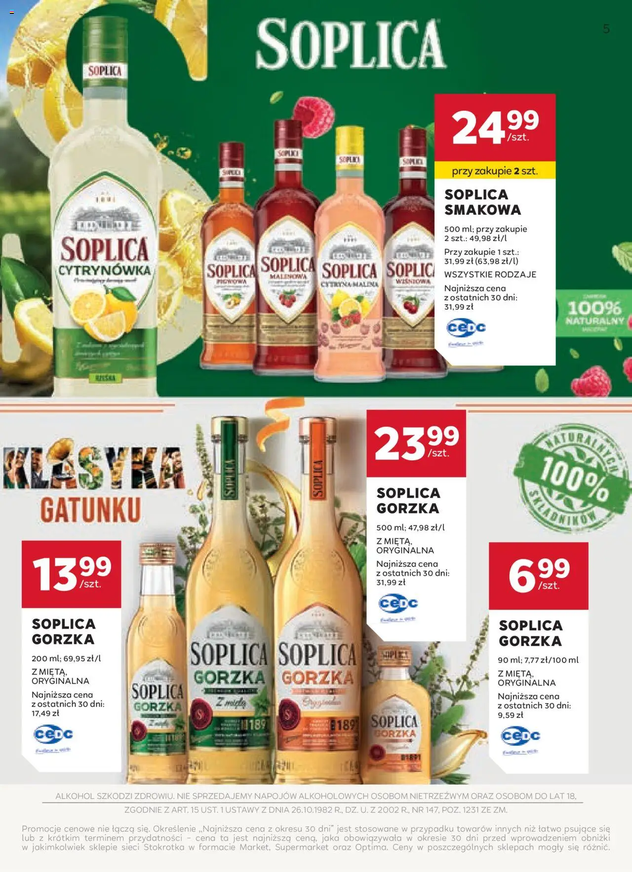 Stokrotka Gazetka - Oferta alkoholowa od 11.09.2025 | Strona: 5 | Produkty: Stokrotka, Alkohol