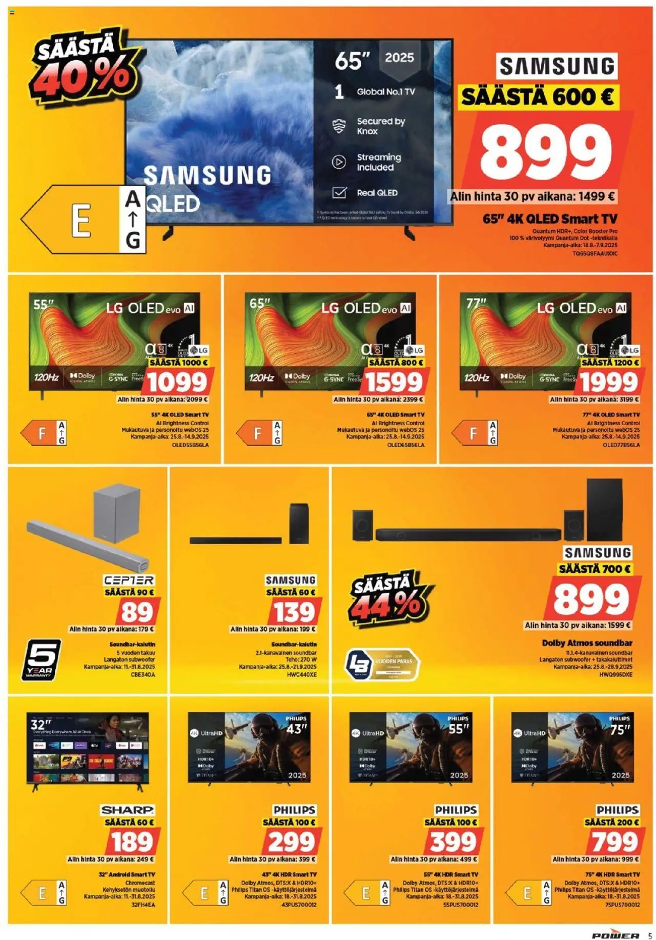  | Sivu: 9 | Tuotteet: Soundbar, TV