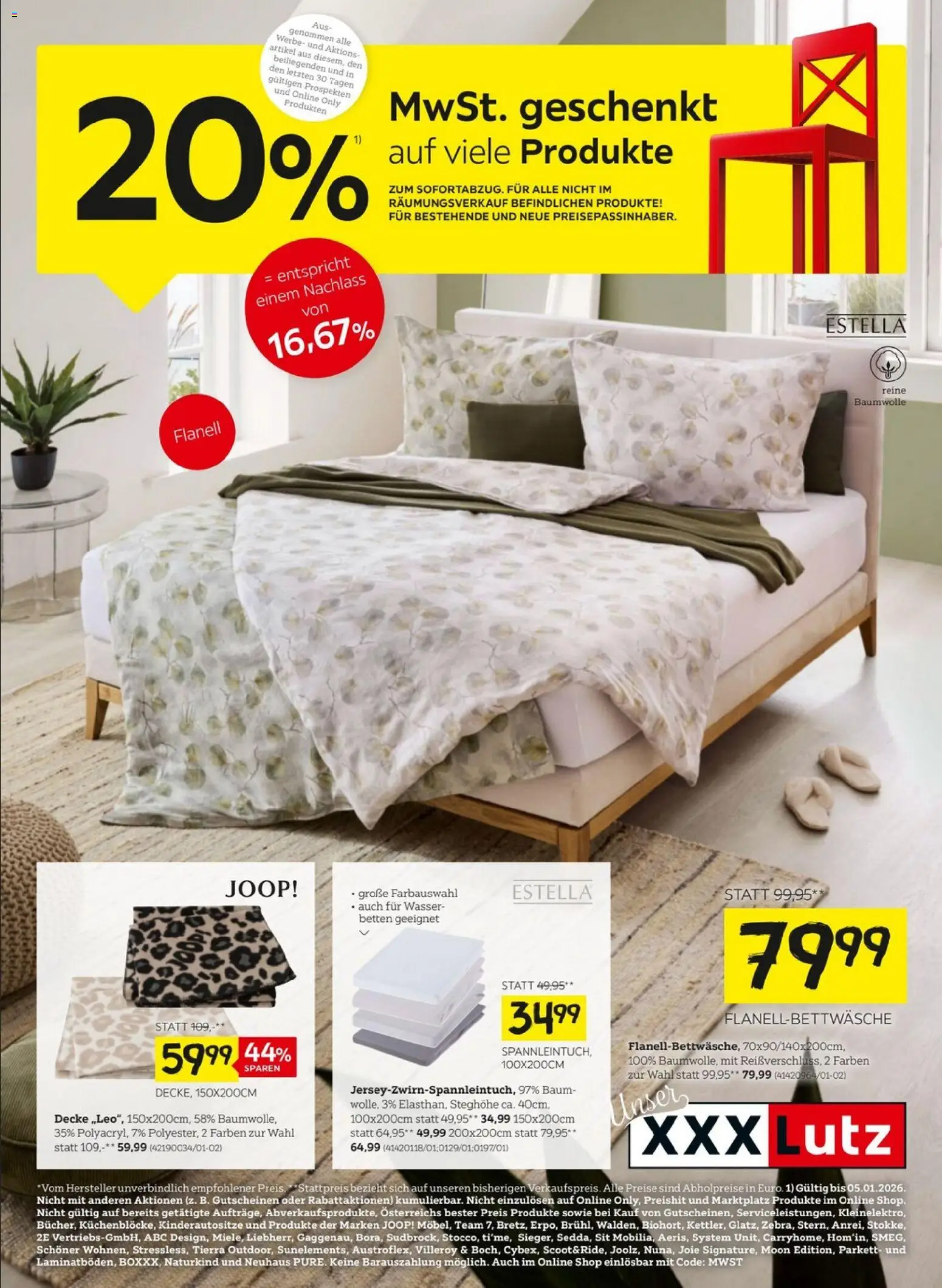 XXXLutz Heimtextilien gültig ab 29.12.2025 | Seite: 1 | Produkte: Wasser, Decke