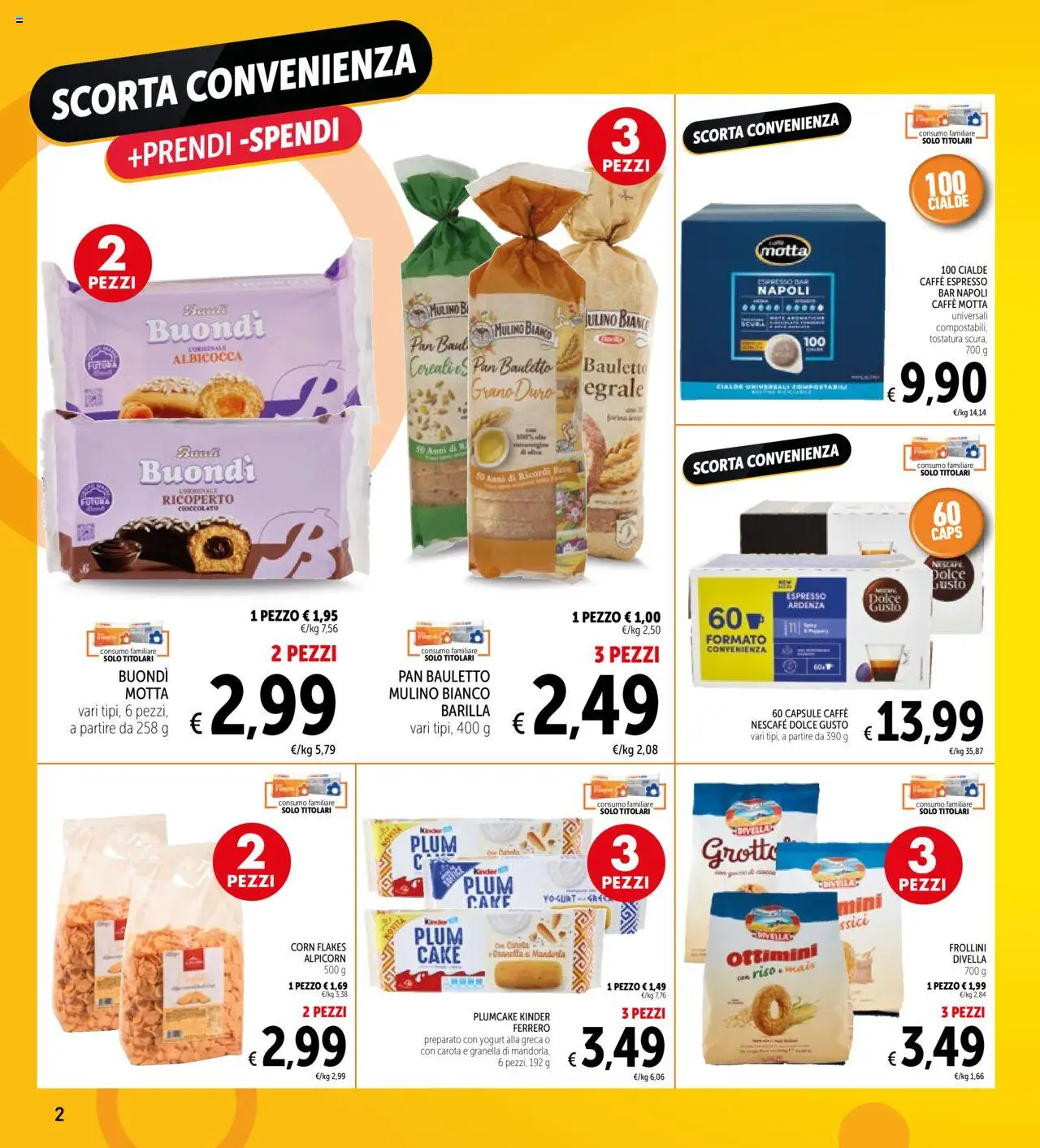 Volantino Spazio Conad del 23.09.2025 | Pagina: 2 | Prodotti: Yogurt, Cioccolato, Carota, Frollini