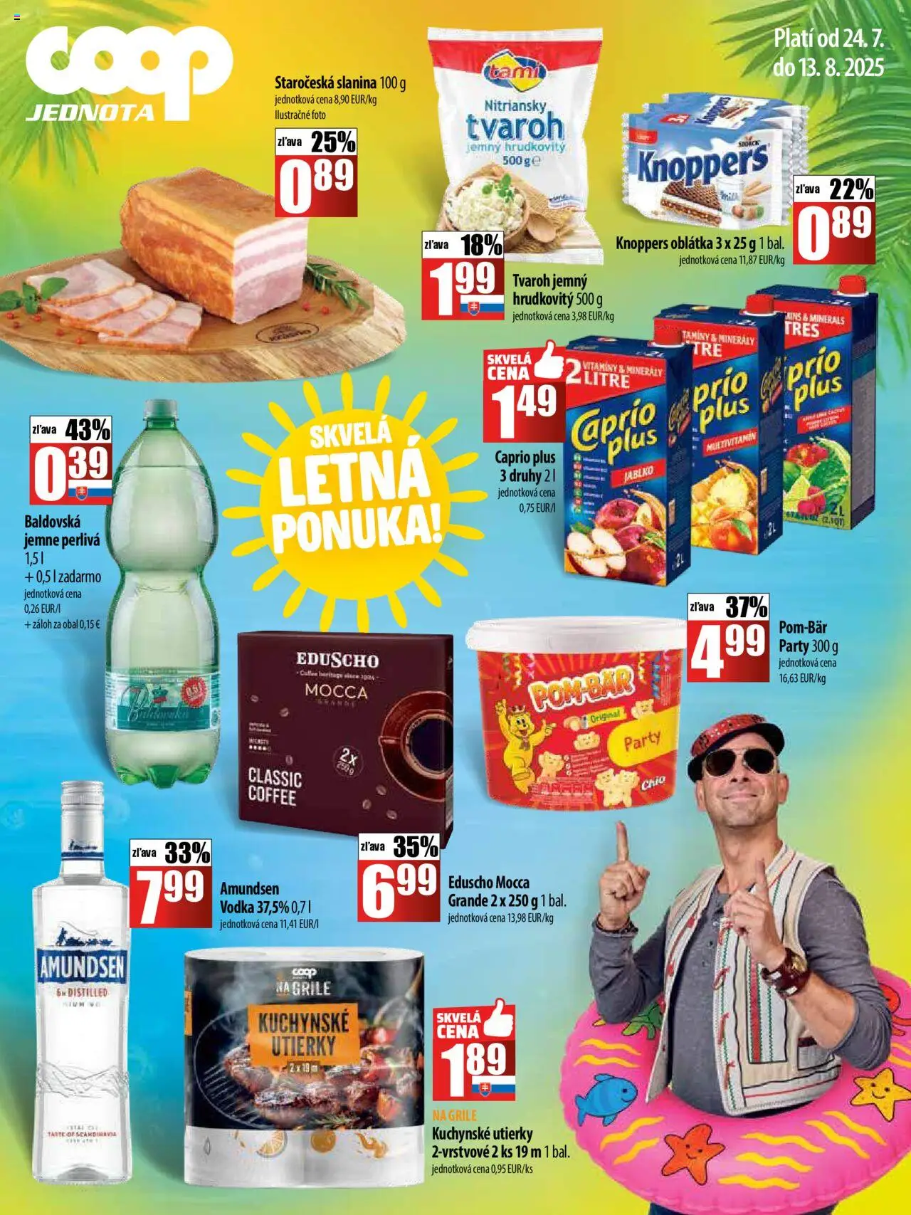 COOP Jednota akcia │ platný od 24.07.2025 | Strana: 8 | Produkty: Slanina, Tvaroh, Vodka, Baldovská