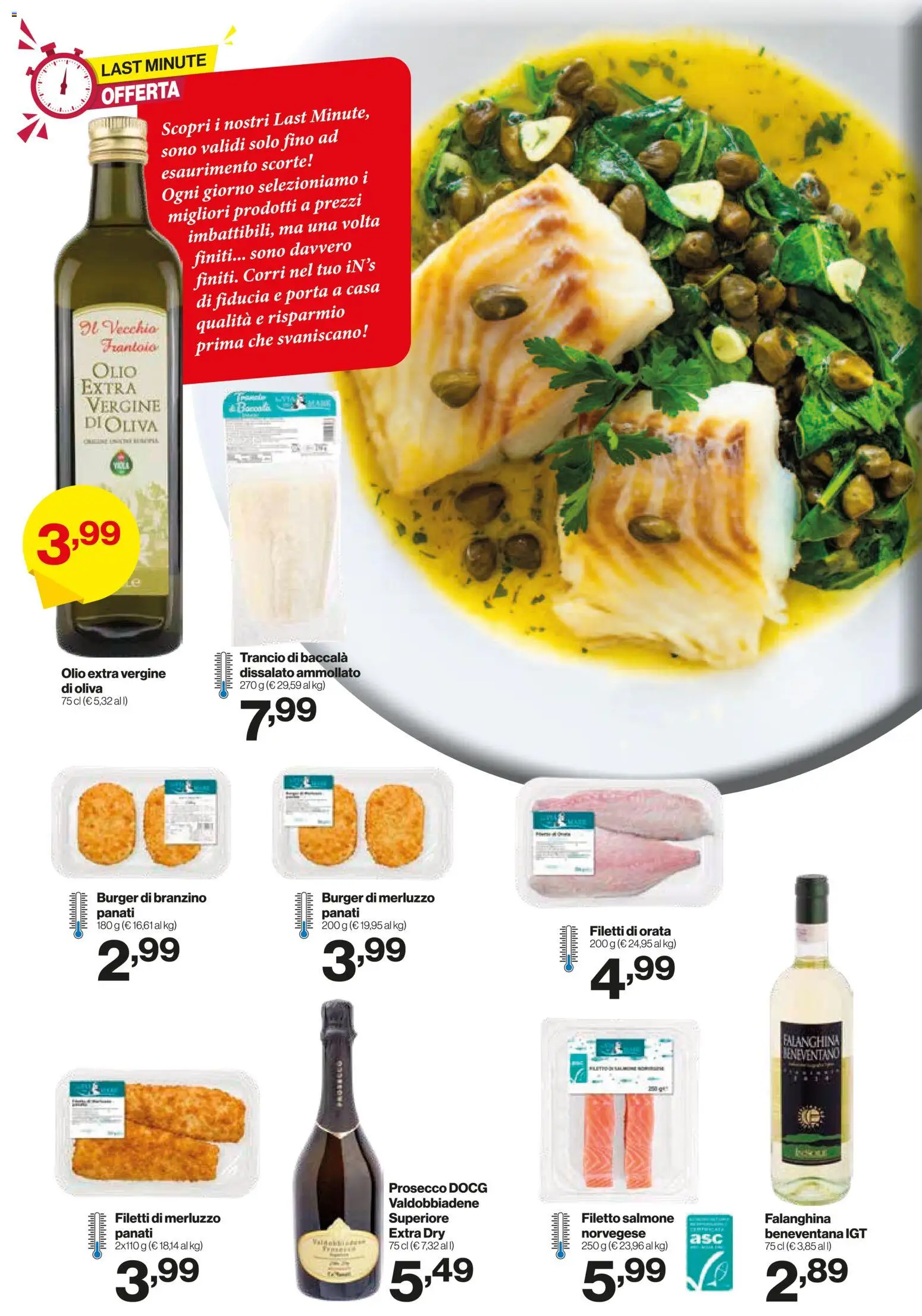 Volantino IN's del 11.03.2026 | Pagina: 11 | Prodotti: Salmone, Prosecco, Branzino, Olio