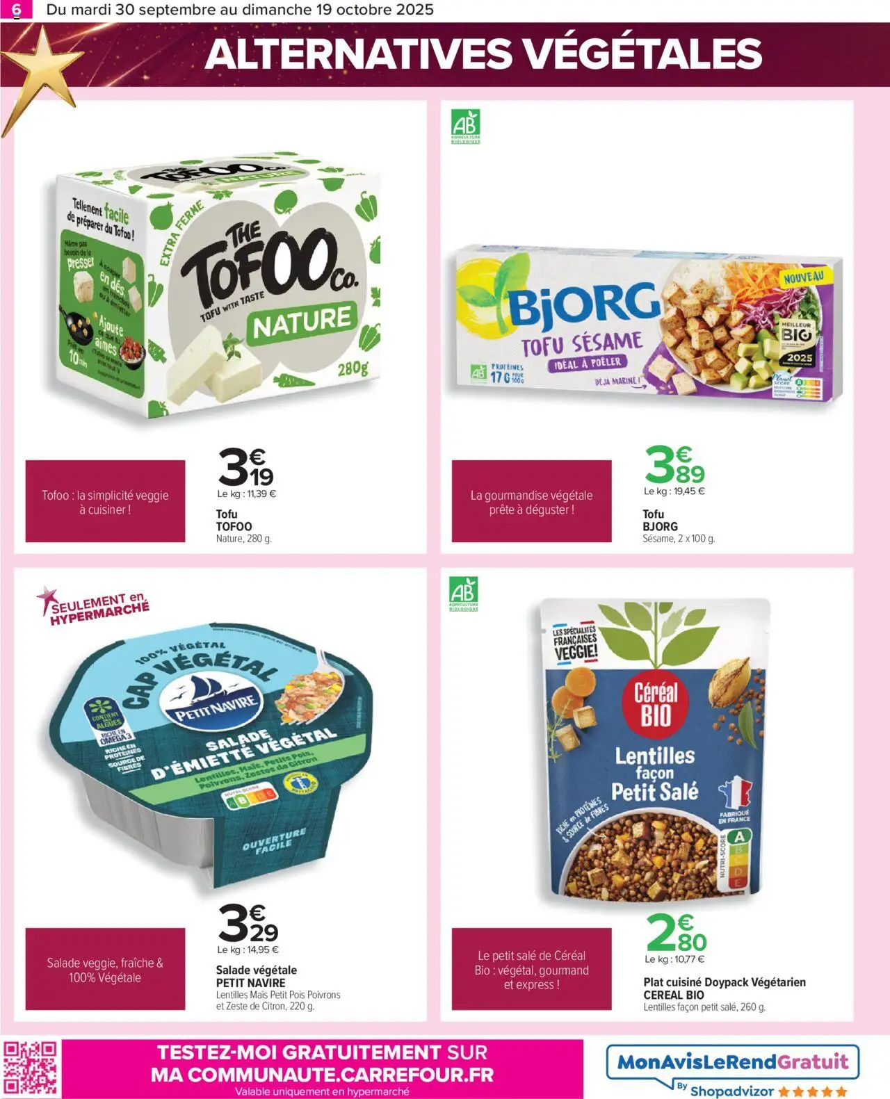  | Page: 6 | Produits: Salade, Citron, Petit pois, Algues