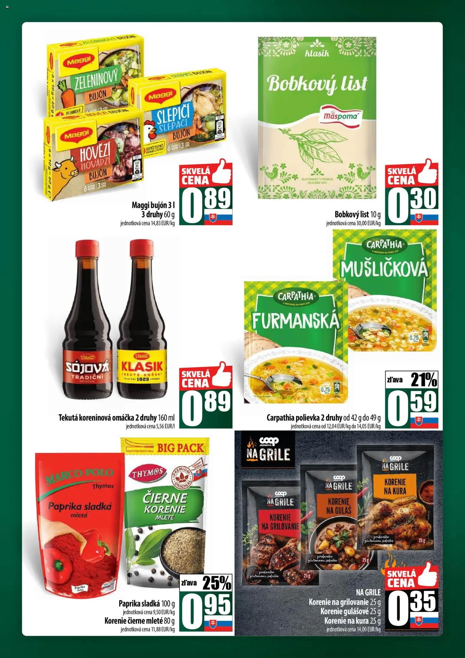 Nové COOP Jednota akcie – leták je platný od 23.10.2025 | Strana: 33 | Produkty: Paprika, Čierne korenie, Korenie, Omáčka