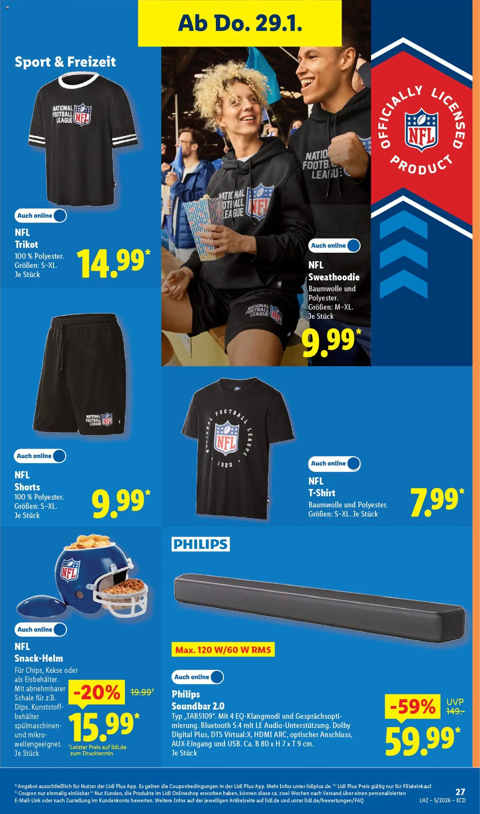 Lidl - Prospekt – gültig ab 26.01.2026 | Seite: 49 | Produkte: Philips, Football, Soundbar, Kekse