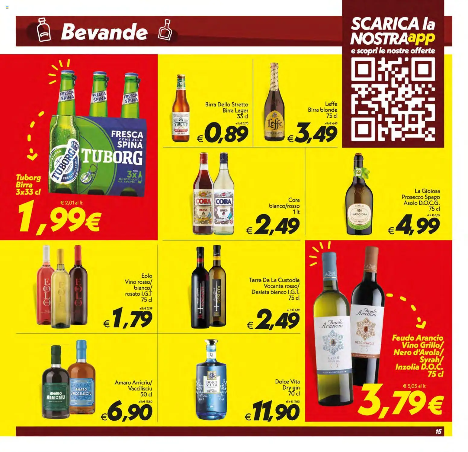 Volantino SuperConveniente del 05.01.2026 | Pagina: 15 | Prodotti: Birra, Prosecco, Vino, Amaro
