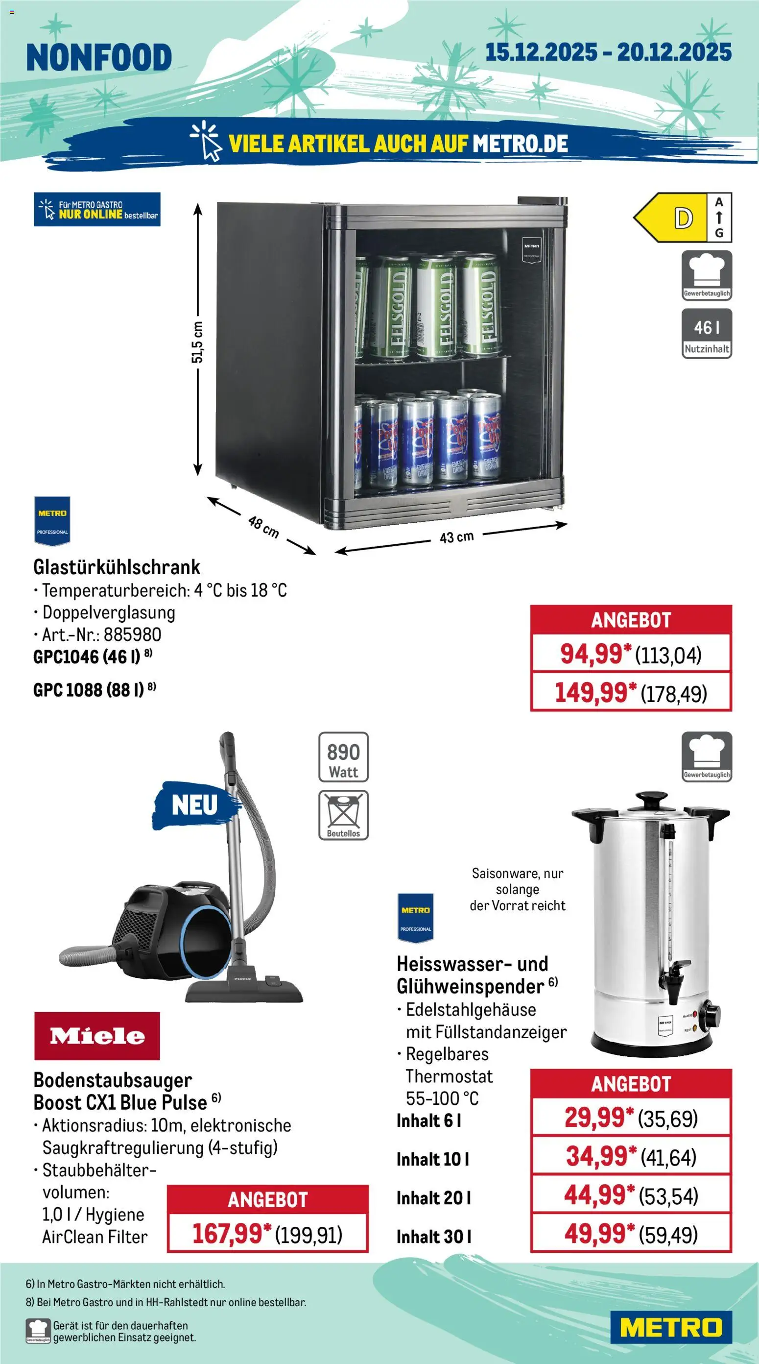 Metro Prospekt 	 – gültig ab 15.12.2025 | Seite: 18 | Produkte: Lenor, Schrank, Finish, Wasser