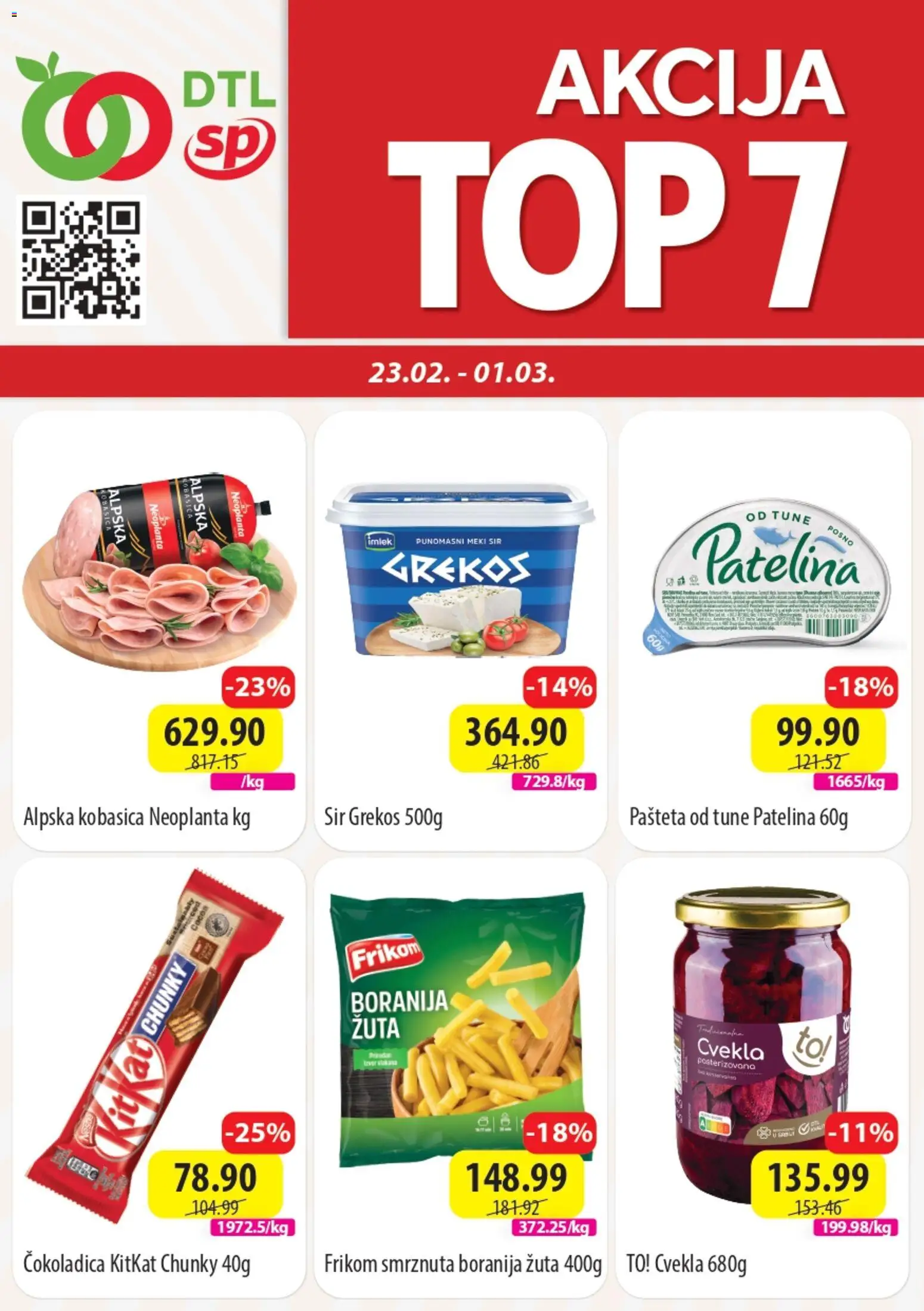 Senta Promet katalog - važi od 23.02.2026 | Strana: 1 | Proizvode: Boranija, Cvekla, Sir, Pašteta