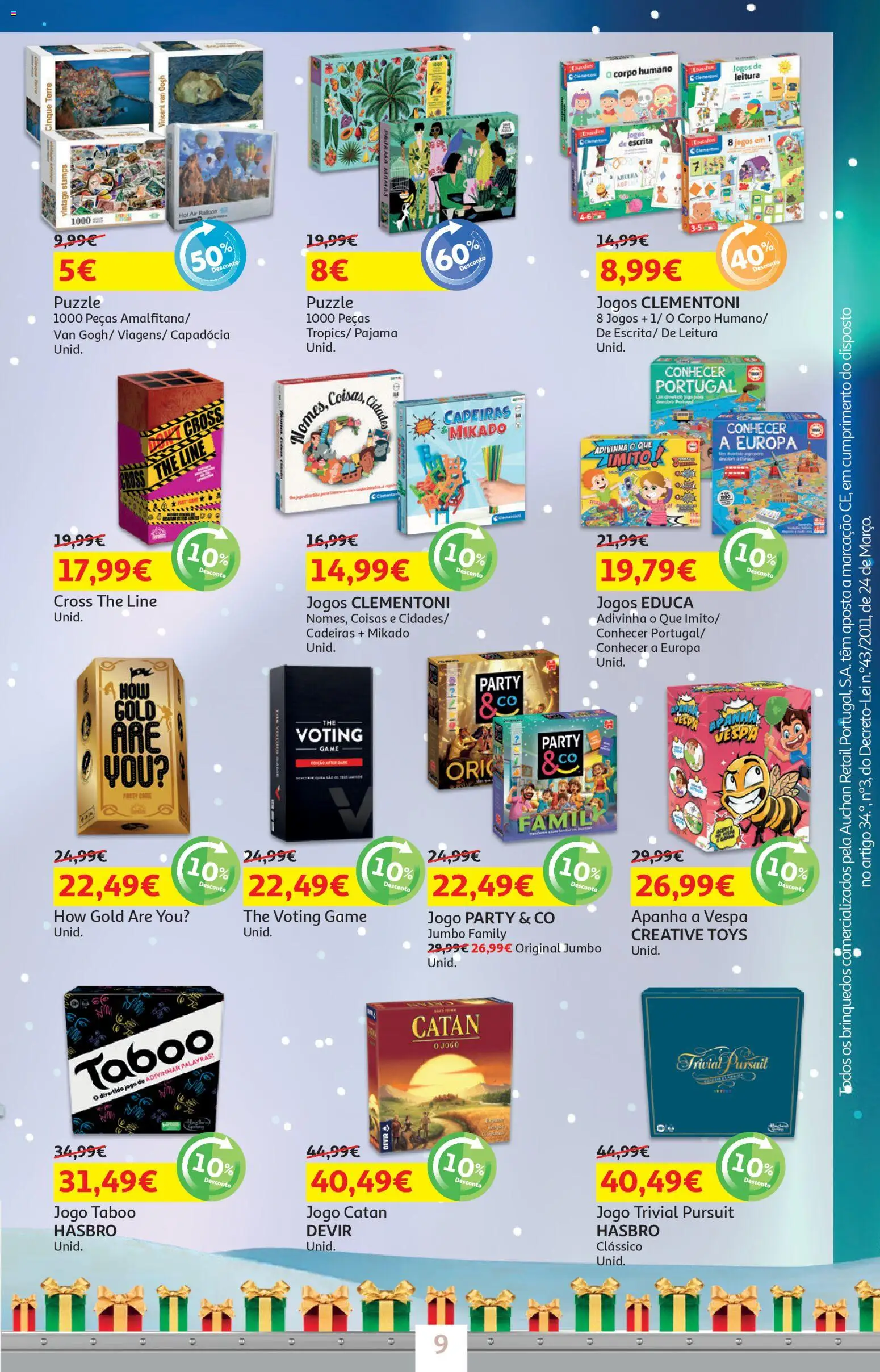 Auchan - Presentes │ válido de 18.11.2025 | Página: 9 | Produtos: Jogos, Cadeiras