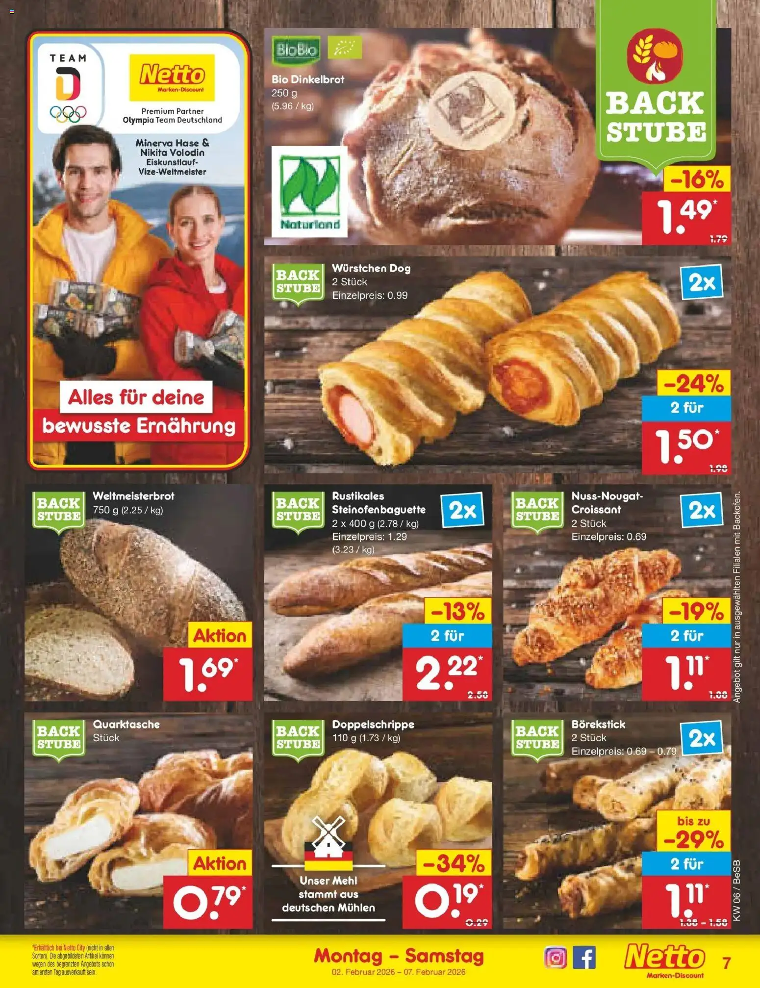 Netto Marken-Discount prospekt Kremmen	 – gültig ab 02.02.2026 | Seite: 7 | Produkte: Mehl, Croissant