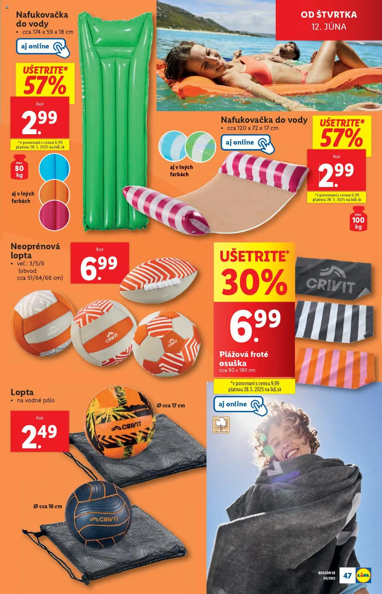 Lidl leták │ platný od 09.06.2025 | Strana: 51 | Produkty: Osuška, Lopta, Nafukovačka