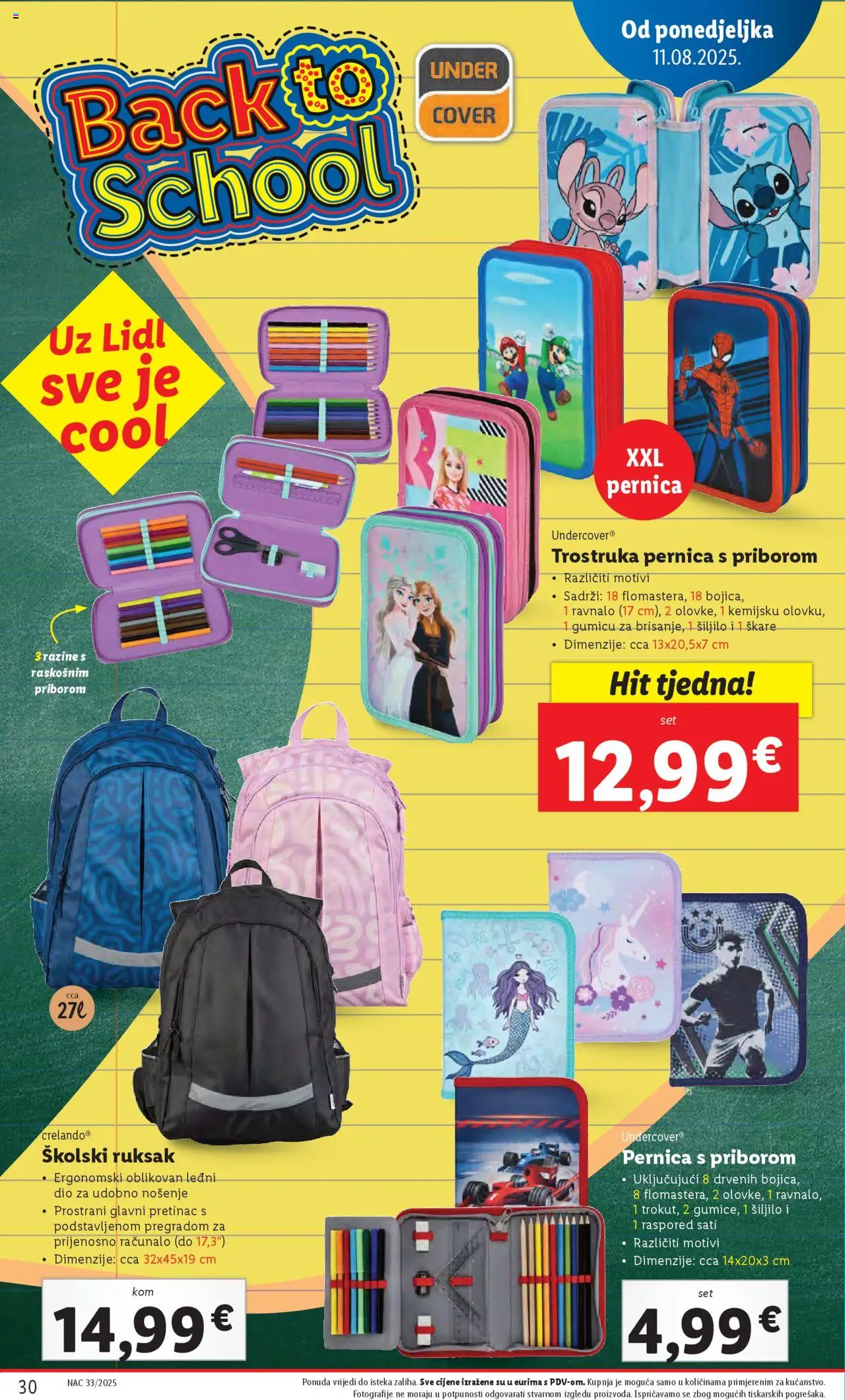 Lidl katalog | vrijedi od 11.08.2025 | Stranica: 30 | Proizvodi: Šiljilo, Čaše, Ruksak, Škare