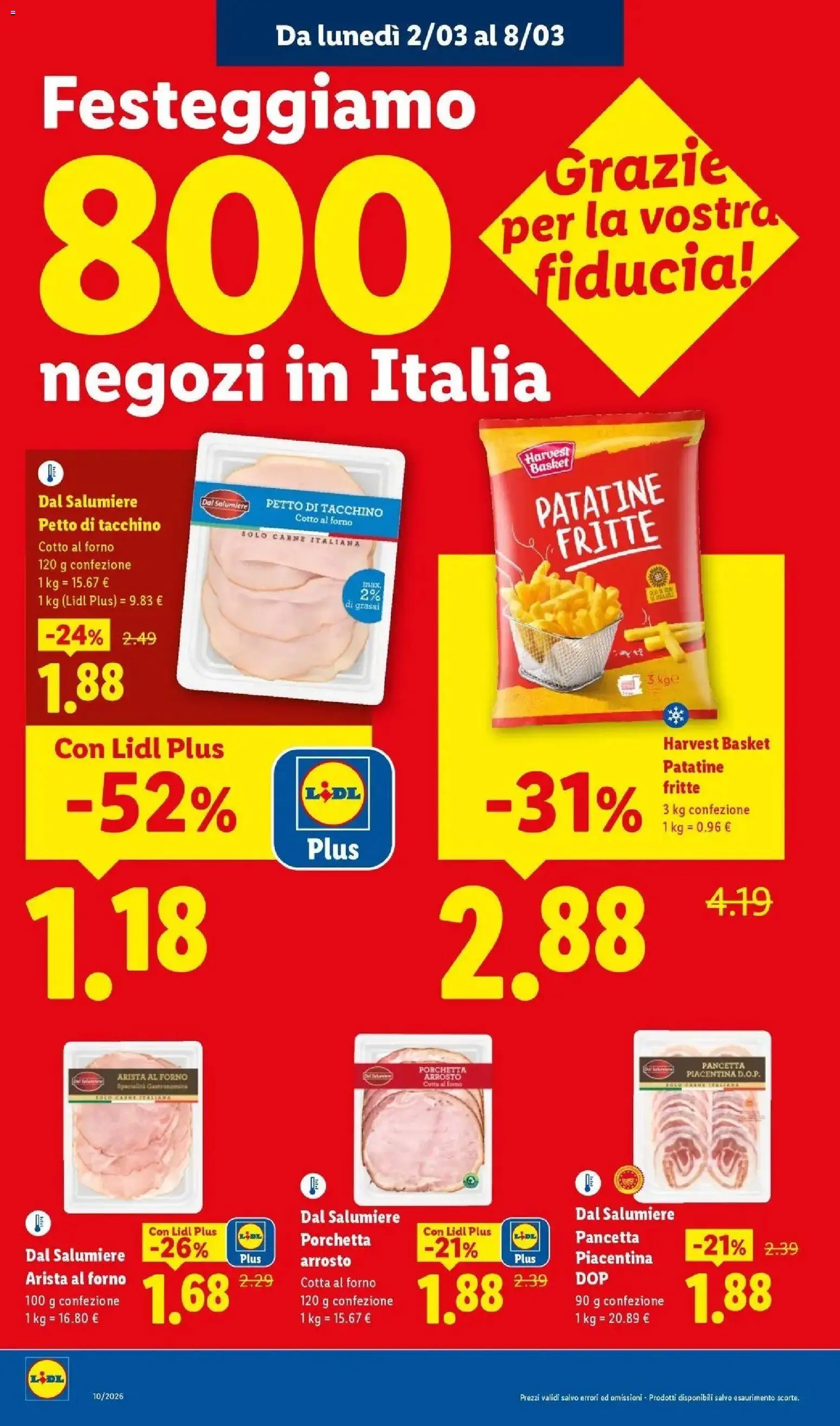 Volantino Lidl del 01.03.2026 | Pagina: 8 | Prodotti: Arrosto, Porchetta, Patatine, Tacchino