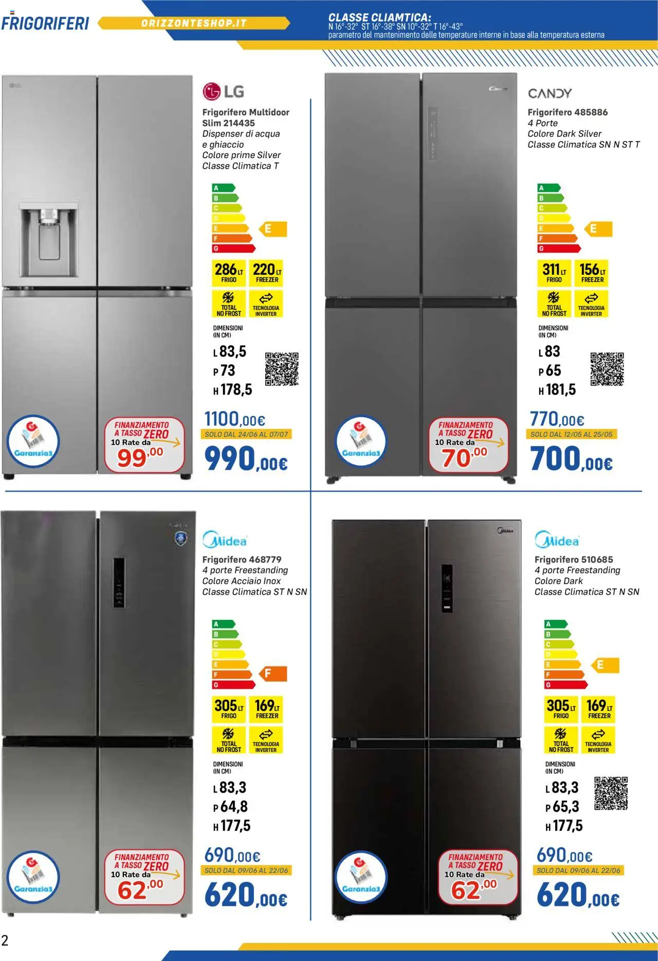 Volantino Orizzonte del 09.05.2025 | Pagina: 2 | Prodotti: Acqua, Freezer, Frigorifero