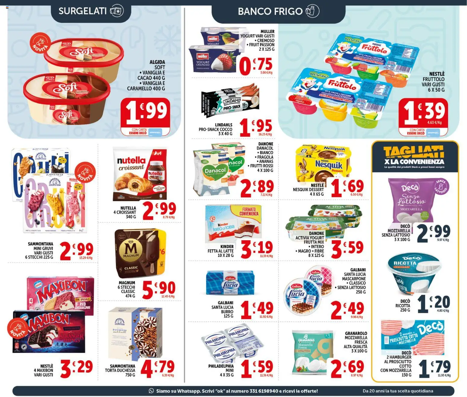 Volantino Decò del 21.04.2026 | Pagina: 9 | Prodotti: Prosciutto Cotto, Torta, Ricotta, Hamburger