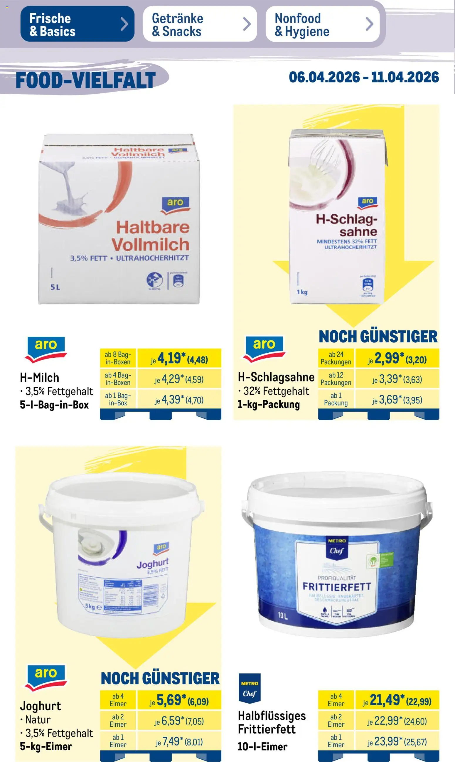 Metro Prospekt 	 – gültig ab 06.04.2026 | Seite: 16 | Produkte: Joghurt, Sahne