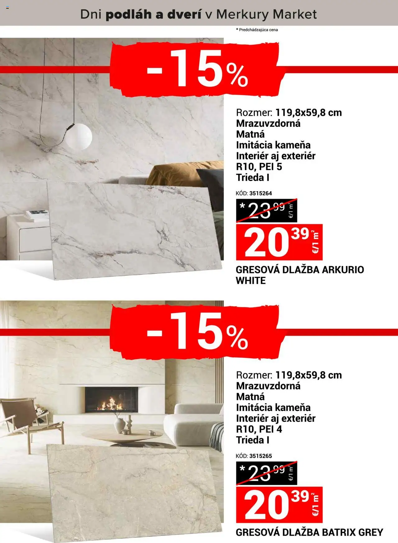 Nové Merkury Market akcie – leták je platný od 18.10.2025 | Strana: 18 | Produkty: Dlažba