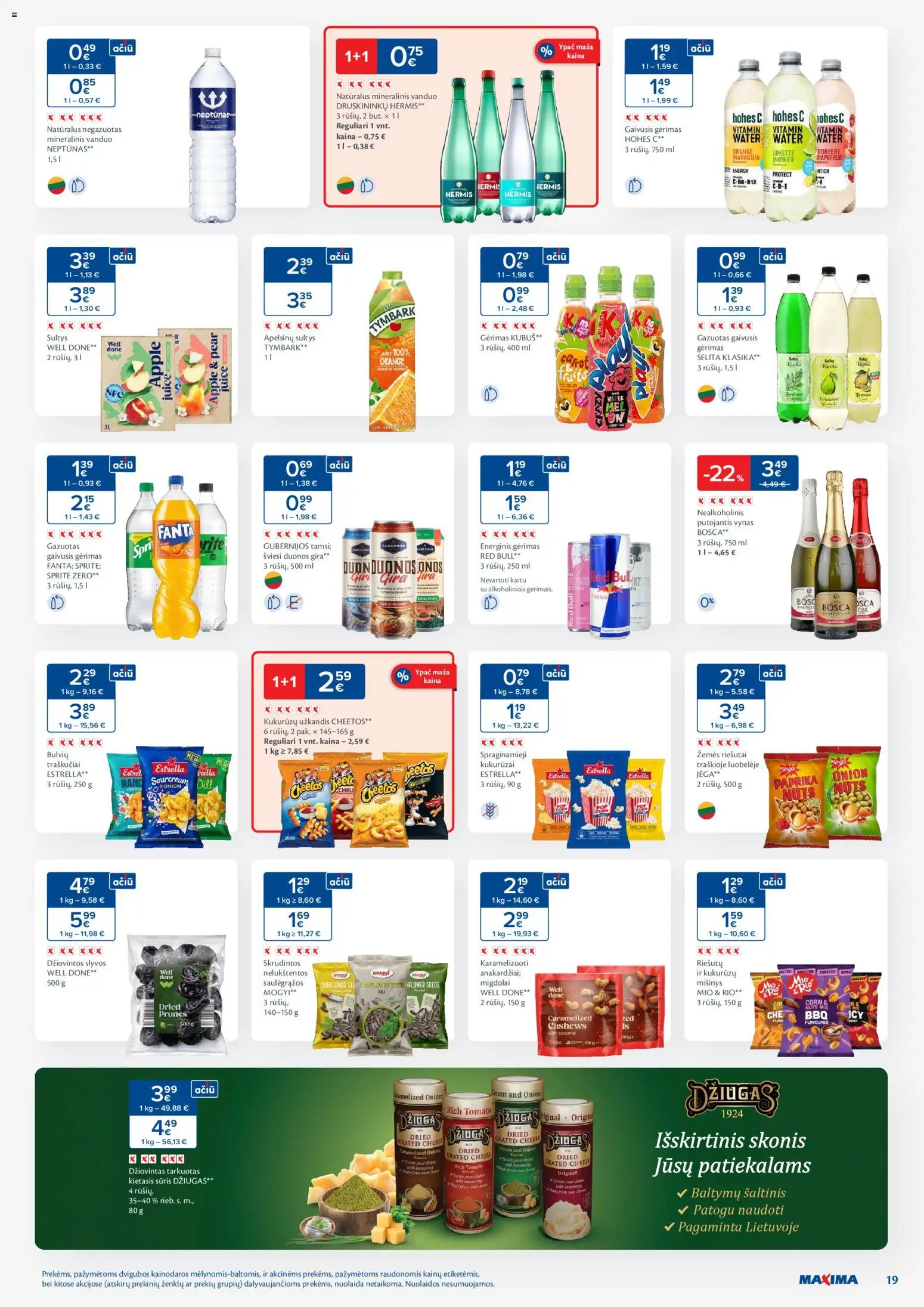 MAXIMA akcijos nuo 02.12.2025 | Puslapis: 19 | Prekių: Riešutai, Gaivusis gėrimas, Mineralinis vanduo, Saulėgrąžos