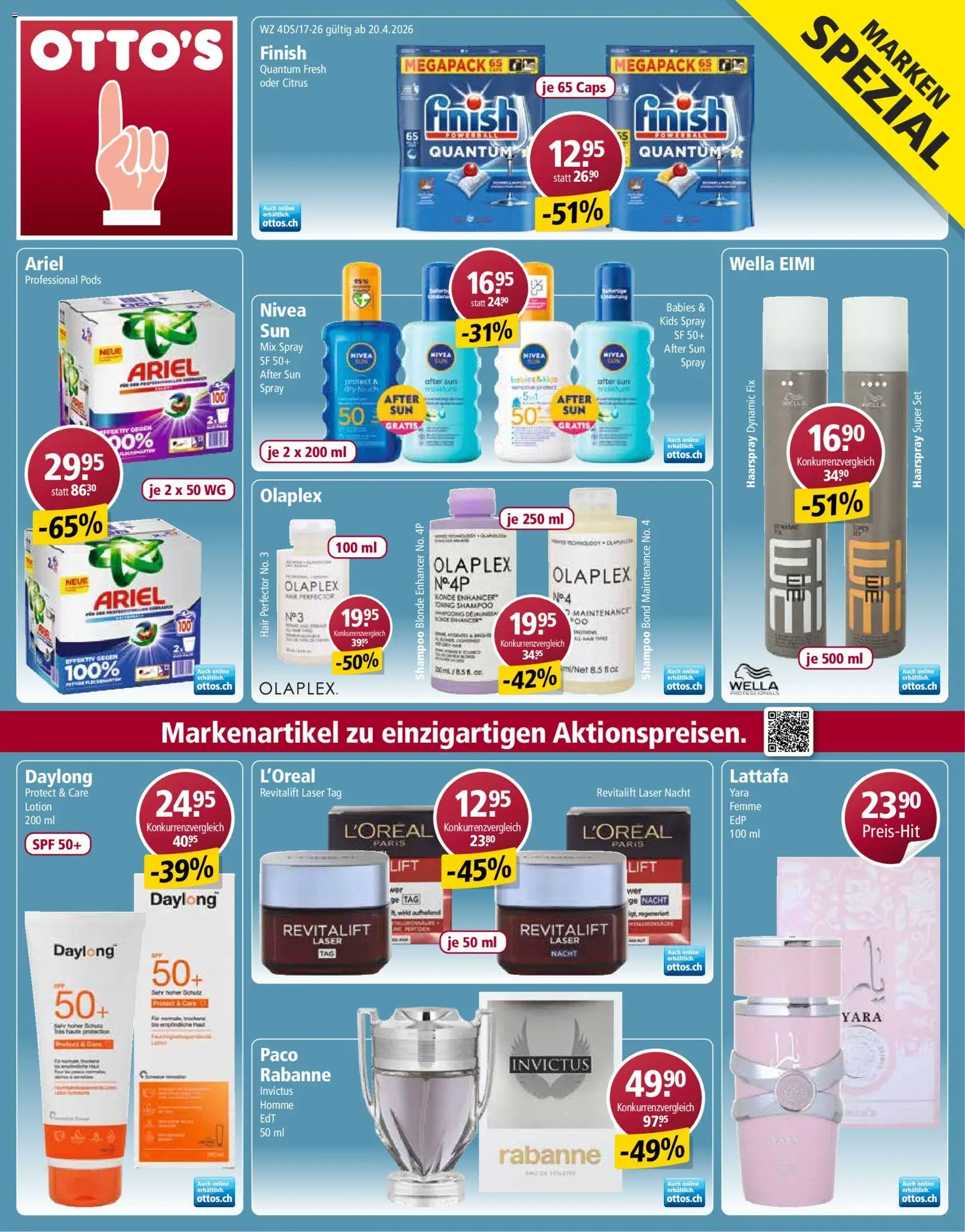 Otto's aktionen Marken Spezial – gültig ab 20.04.2026 | Seite: 1 | Produkte: Shampoo, Haarspray, After Sun