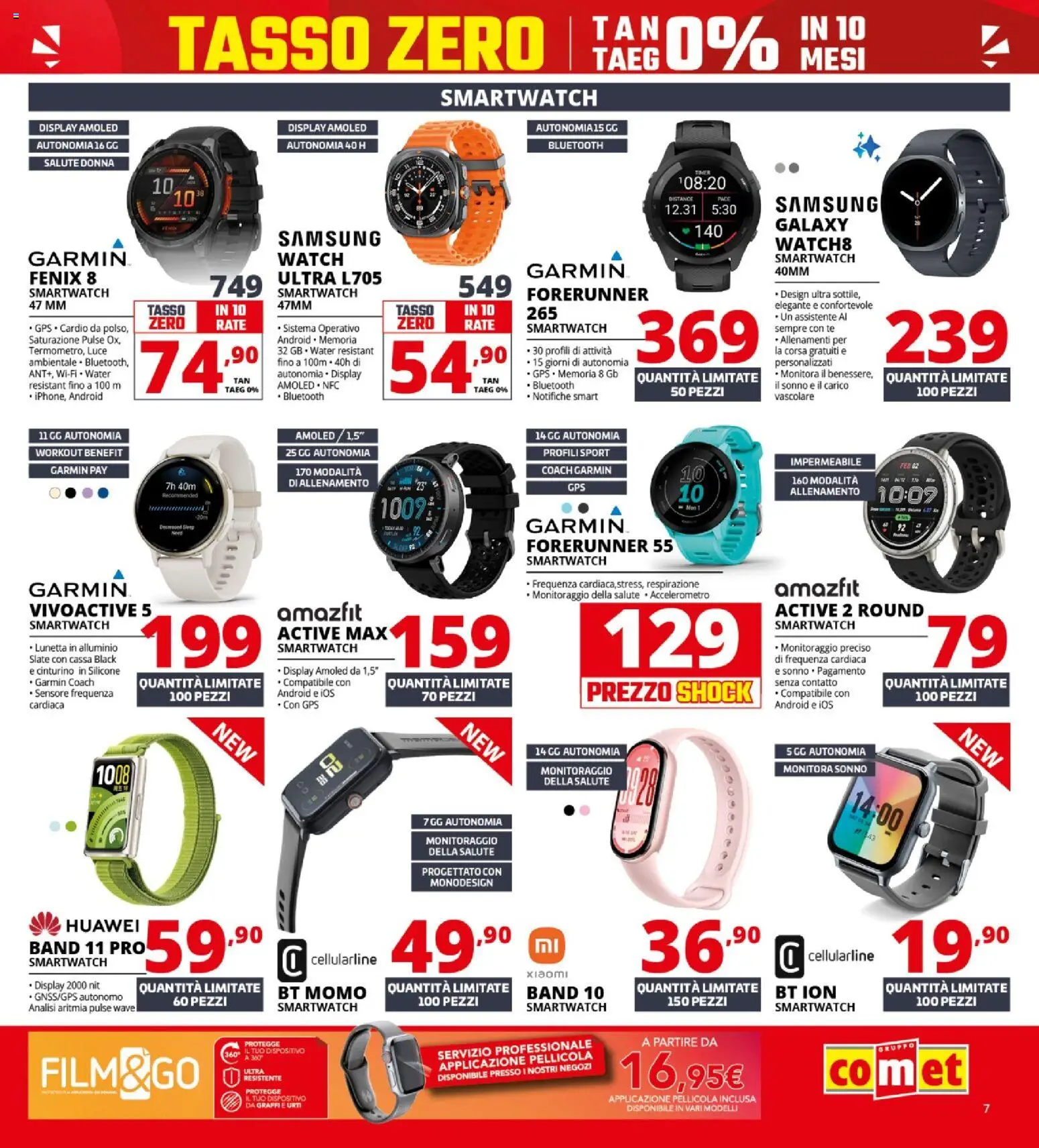 Volantino Comet del 23.04.2026 | Pagina: 7 | Prodotti: Xiaomi, Huawei, Smartwatch, Samsung