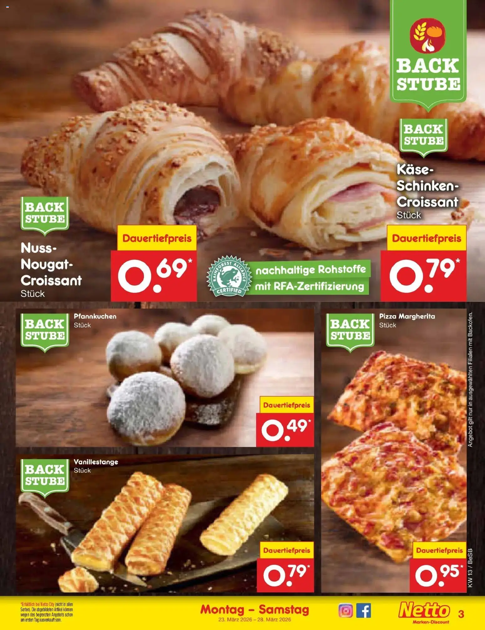 Netto Marken-Discount Prospekt Kremmen	 – gültig ab 23.03.2026 | Seite: 29 | Produkte: Käse, Pfannkuchen, Schinken, Pizza