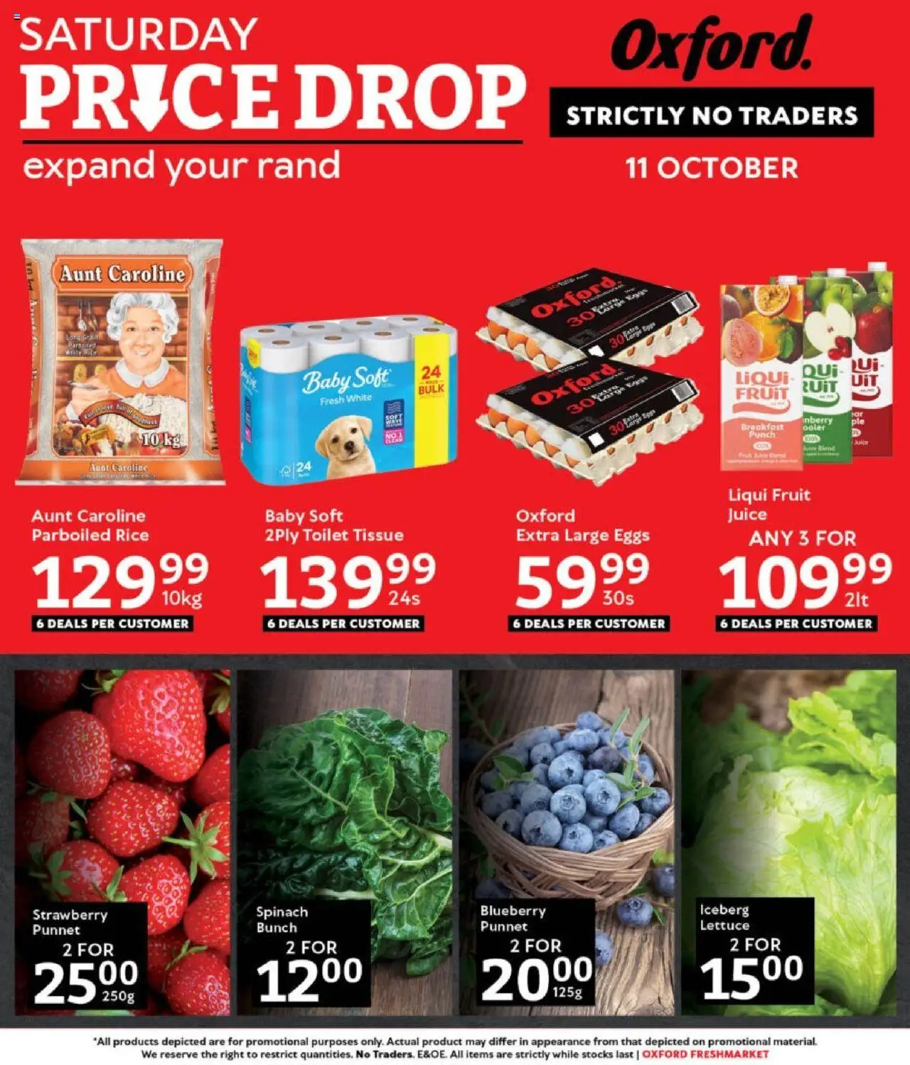 New Oxford Freshmarket catalogue – valid from 11.10.2025 | Page: 1 | Products: Eggs, Juice, Fruit, Lettuce