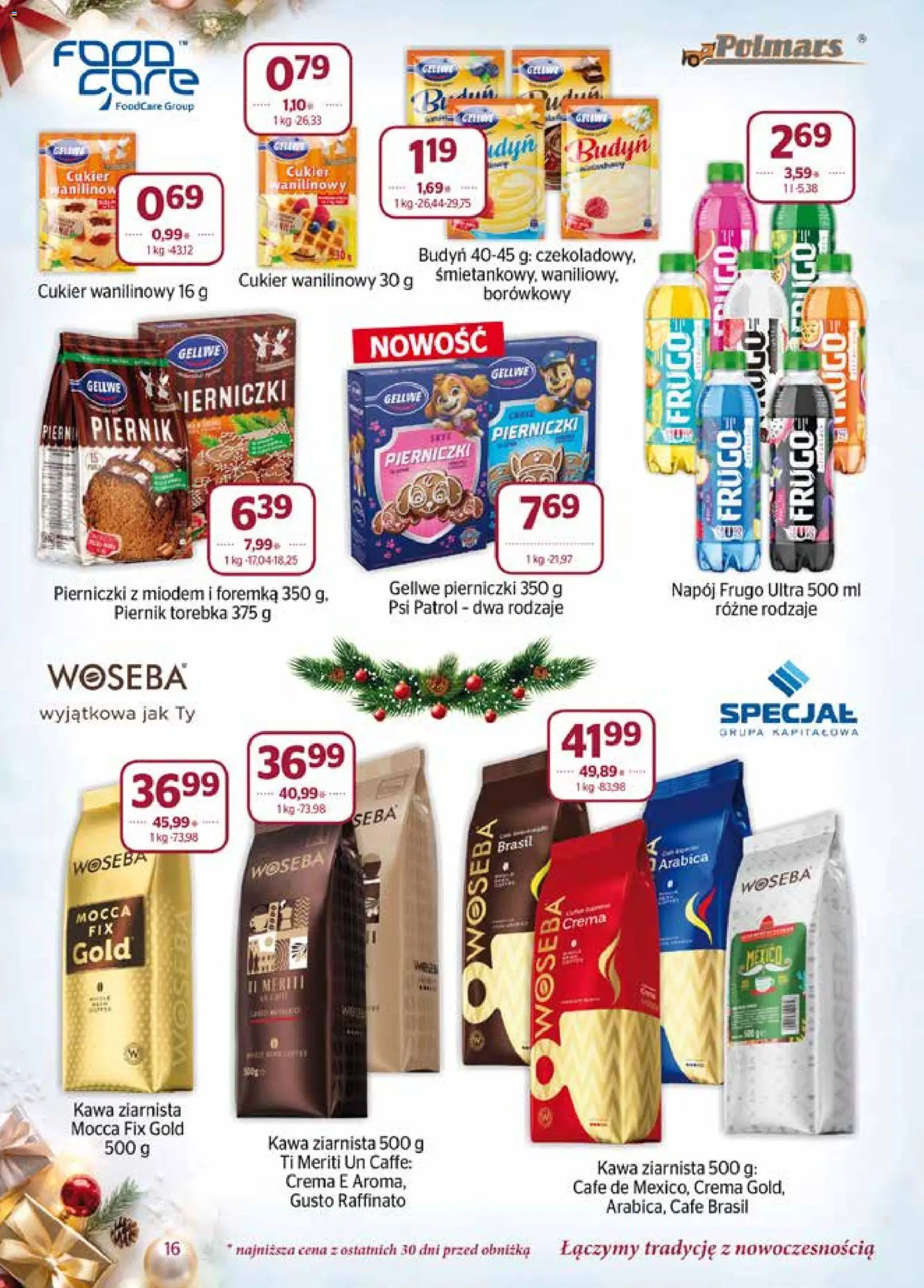 Społem Gazetka od 01.12.2025 | Strona: 16 | Produkty: Torebka, Kawa ziarnista, Cukier wanilinowy, Cukier