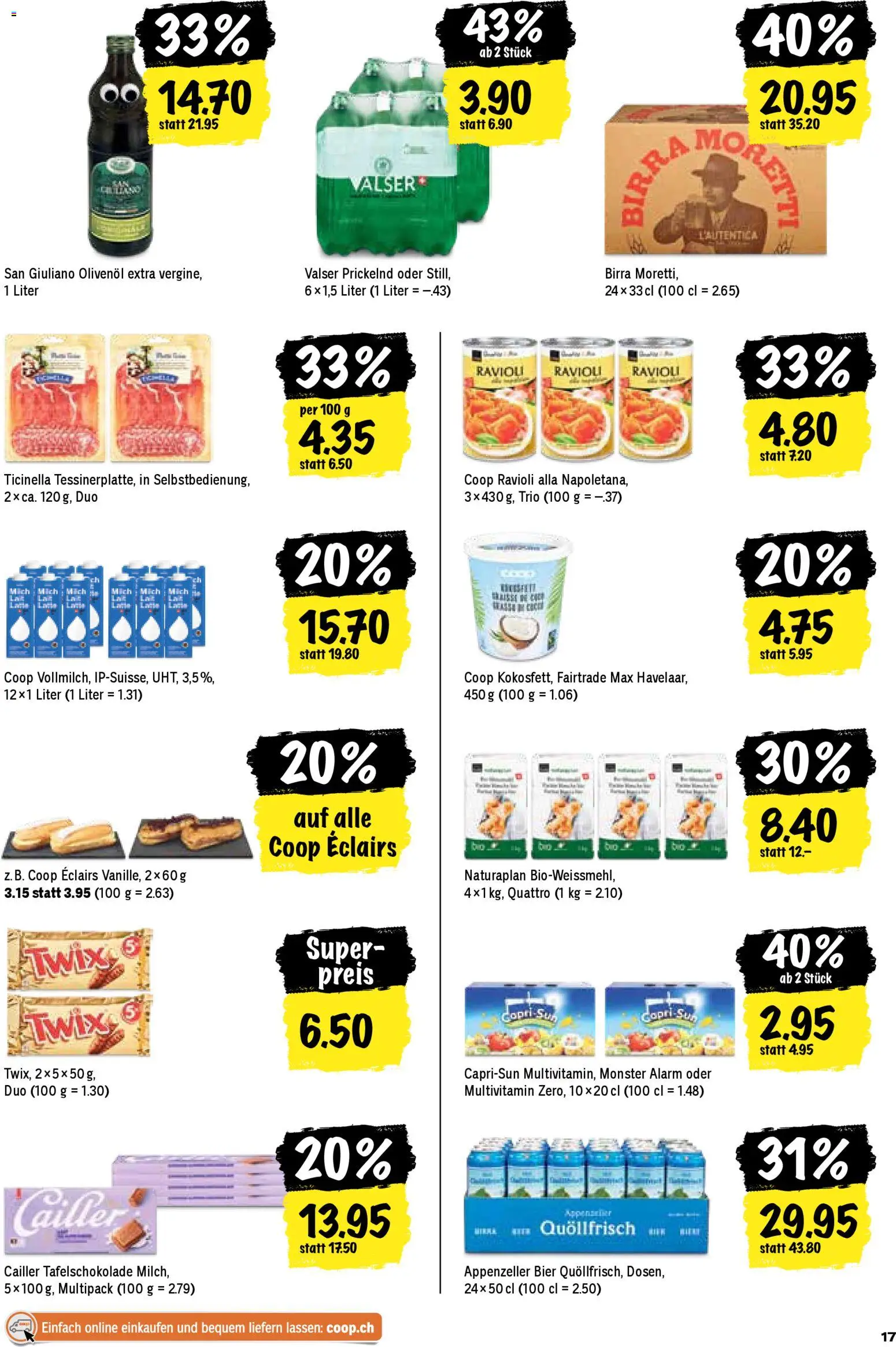 Coop Aktionen – gültig ab 11.12.2025 | Seite: 17 | Produkte: Twix, Milch, Bier