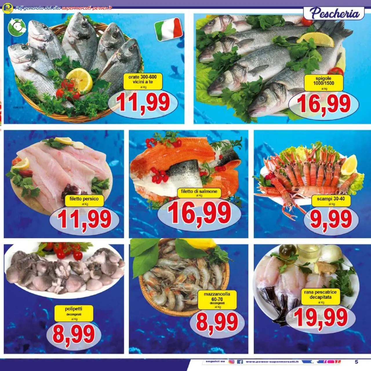 Volantino Pewex del 18.08.2025 | Pagina: 5 | Prodotti: Salmone, Tè, Rana pescatrice