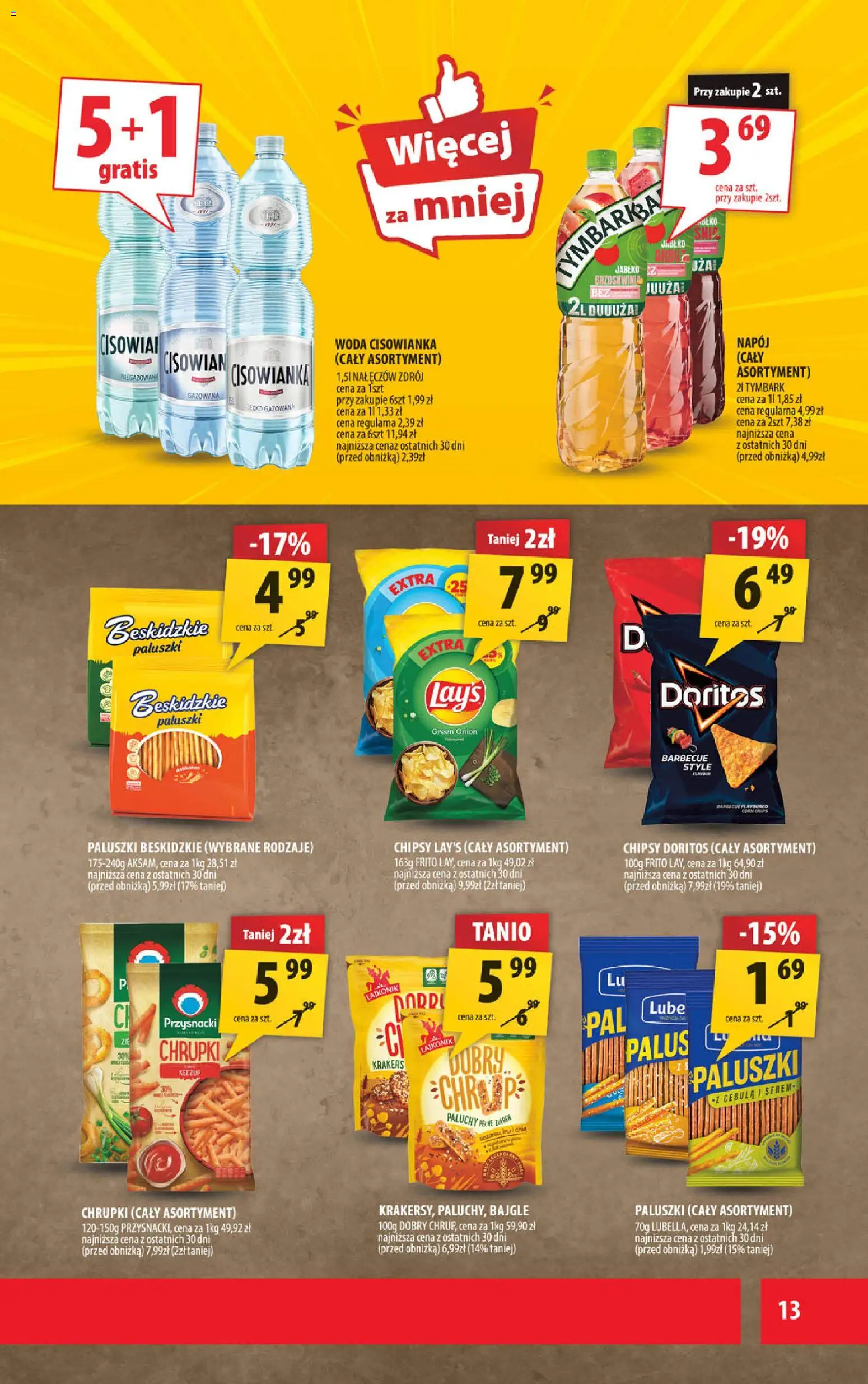 Arhelan Gazetka od 27.02.2026 | Strona: 13 | Produkty: Chipsy, Chrupki, Doritos, Paluszki
