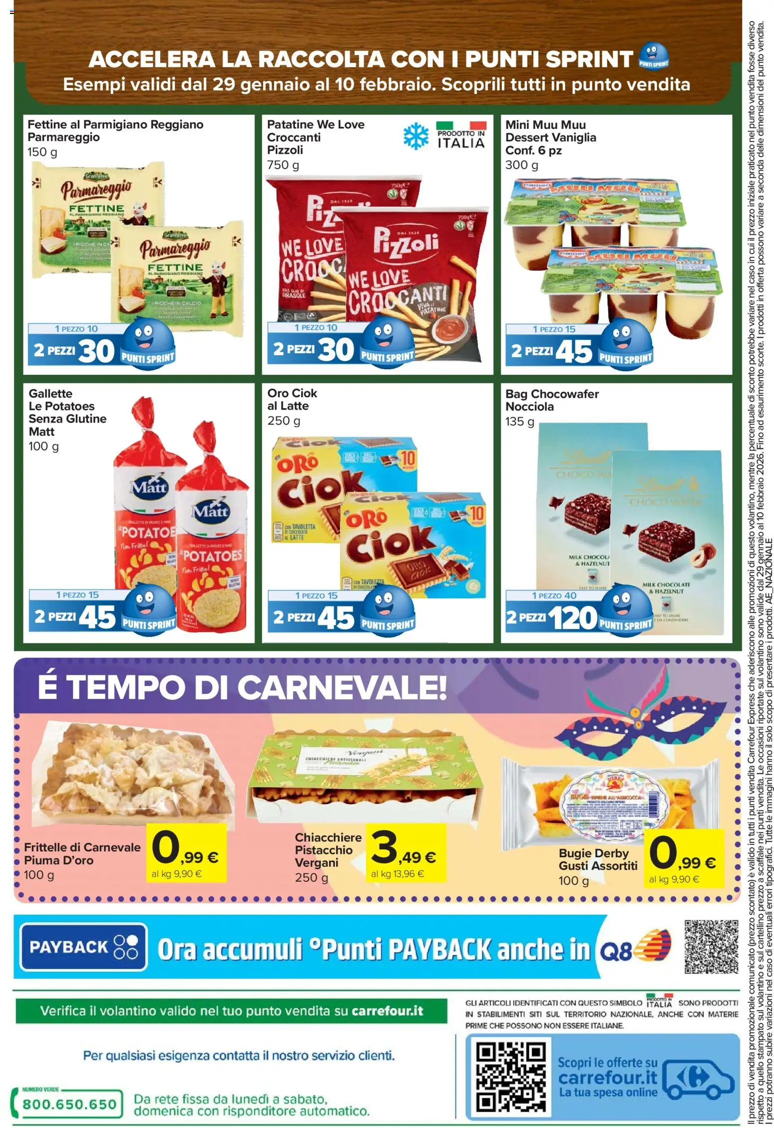 Volantino Carrefour del 29.01.2026 | Pagina: 16 | Prodotti: Patatine, Latte, Scaffale, Parmigiano reggiano